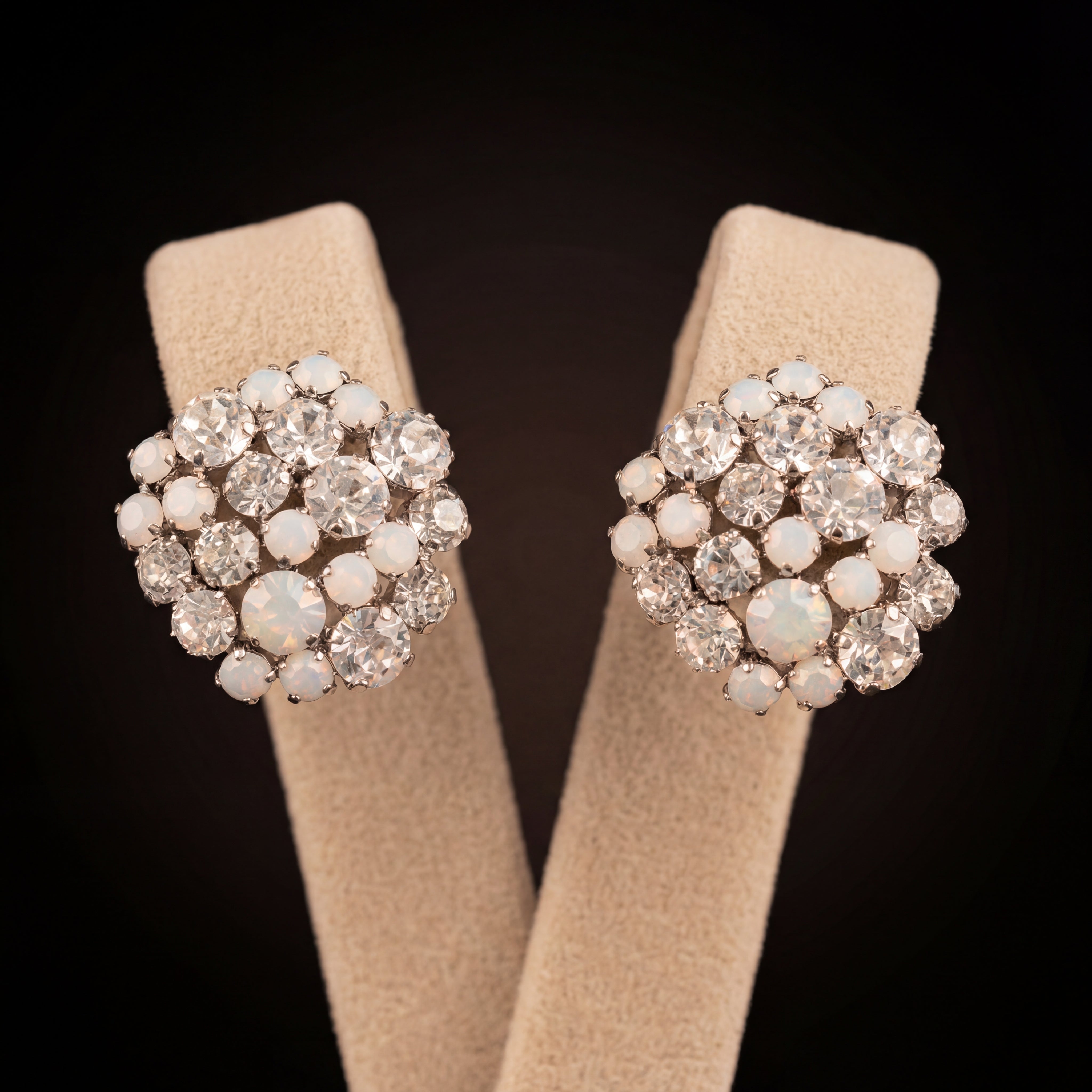 Freya orecchini - Argento - Bianco Opale Crystal