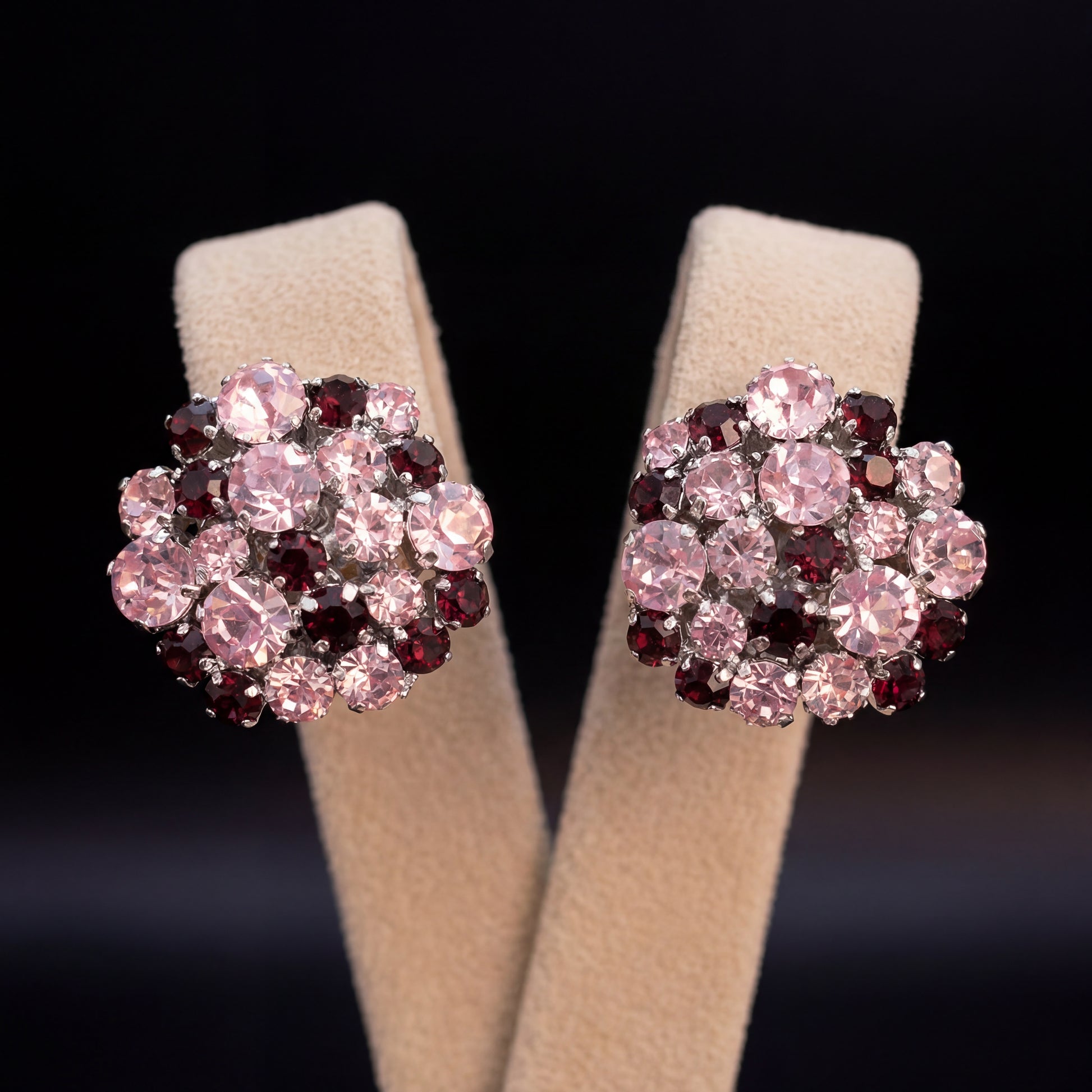 Freya orecchini - Argento - Rosa Chiaro Burgundy
