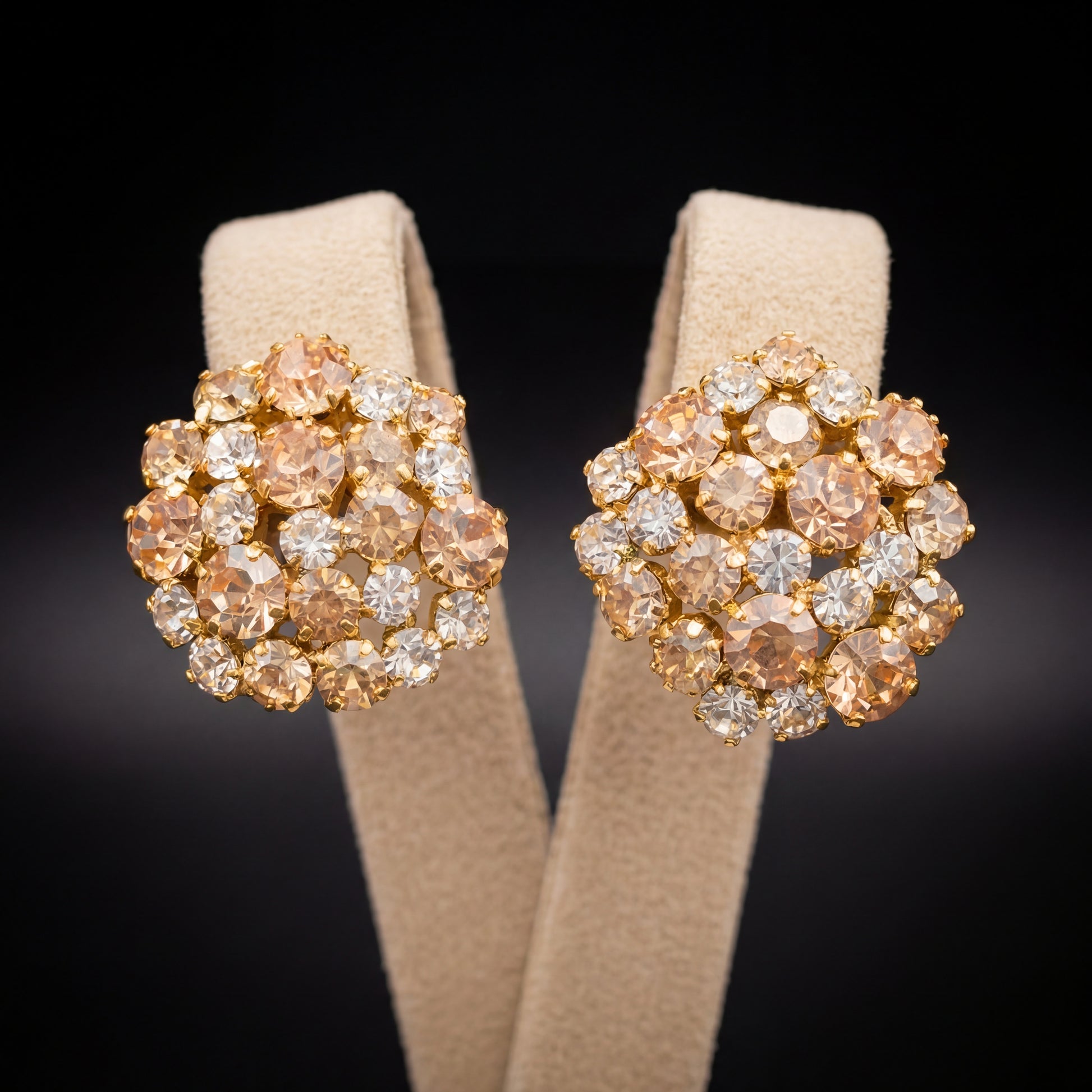 Freya orecchini - Oro Giallo - Gold Crystal Pesca Chiaro