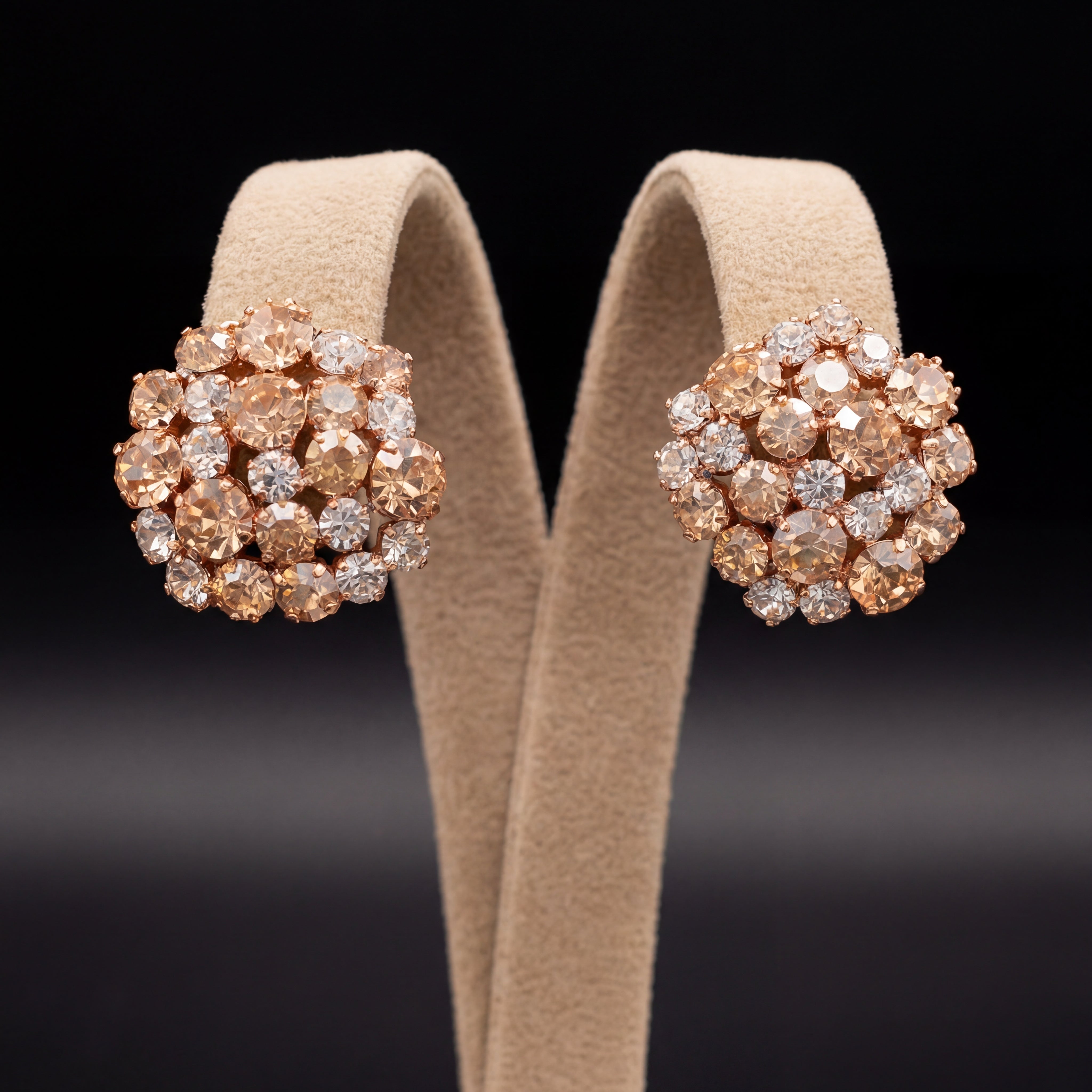 Freya orecchini - Oro Rosa - Gold Crystal Pesca Chiaro