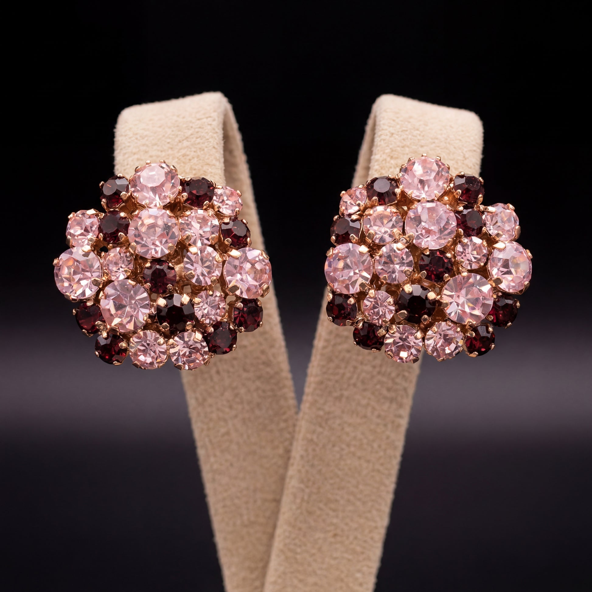 Freya orecchini - Oro Rosa - Rosa Chiaro Burgundy