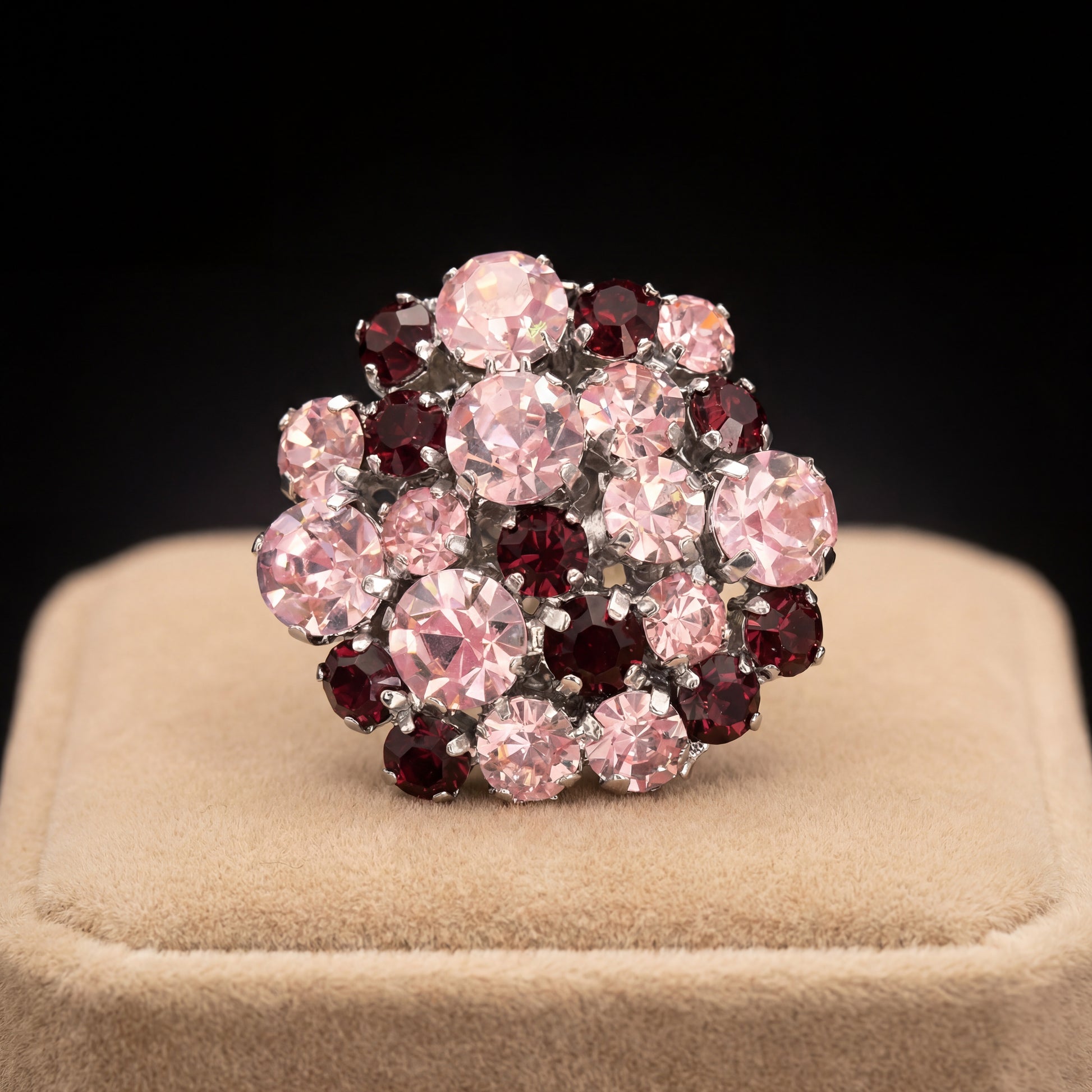 Freya spilla - Argento - Burgundy Rosa Chiaro