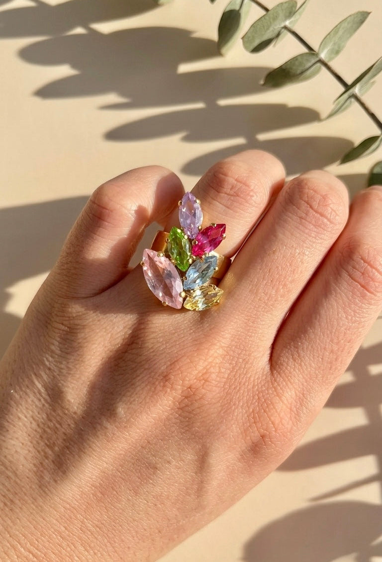 Inari_anello__ORO ROSA_BIANCO,OPALE PESCA