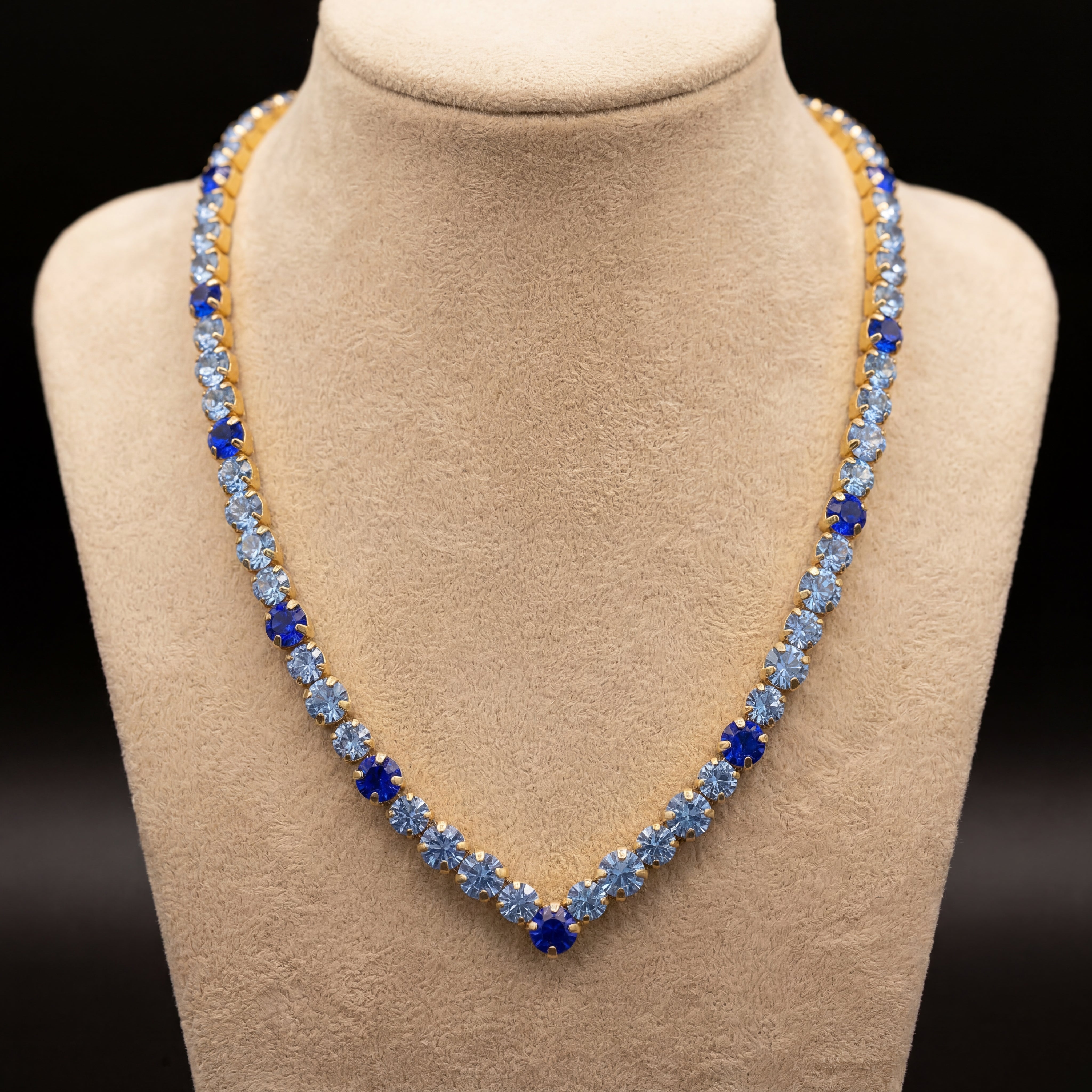 Ikra collana - Oro Giallo - AZZURRO POLVERE, ZAFFIRO