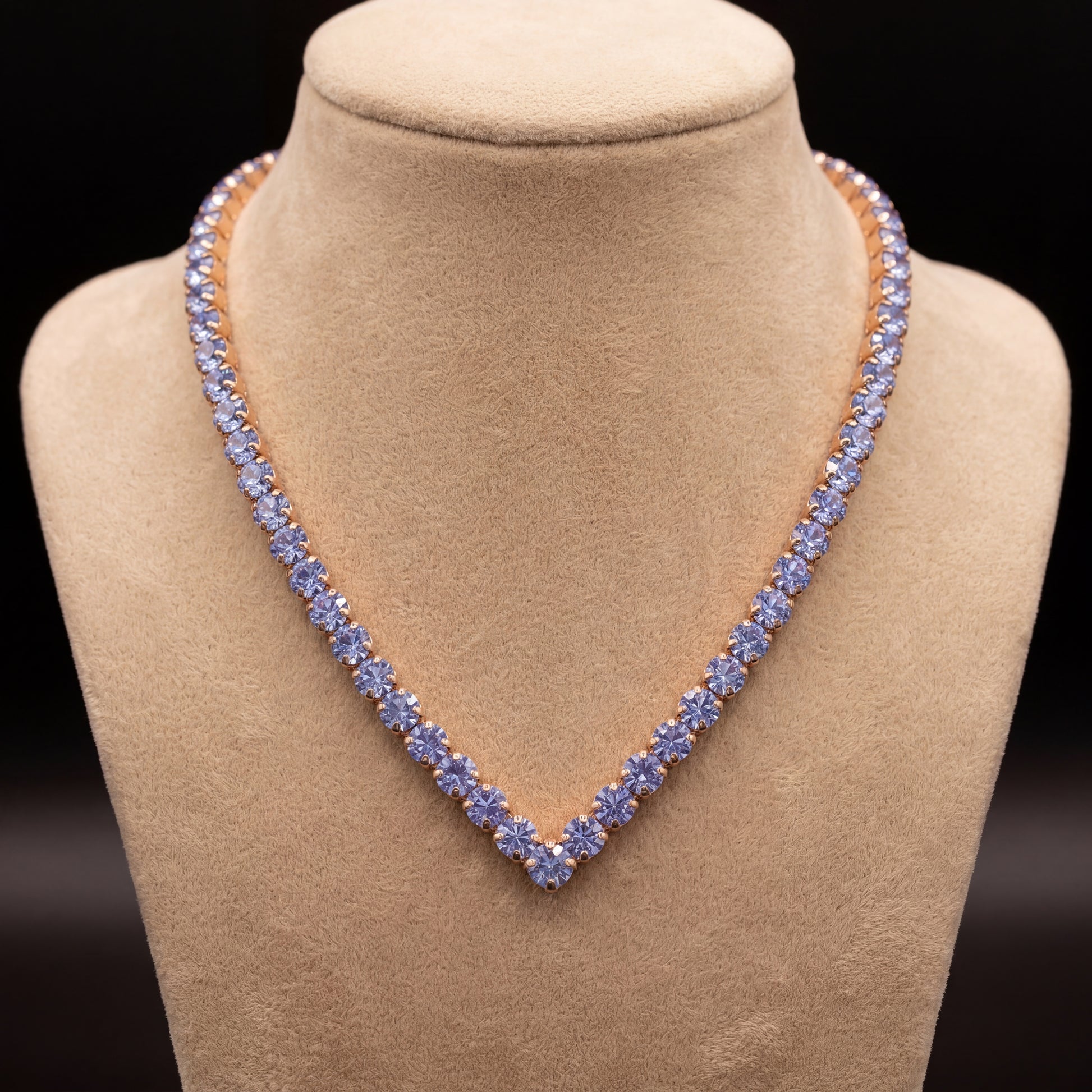 Ikra collana - Oro Rosa - AZZURRO POLVERE