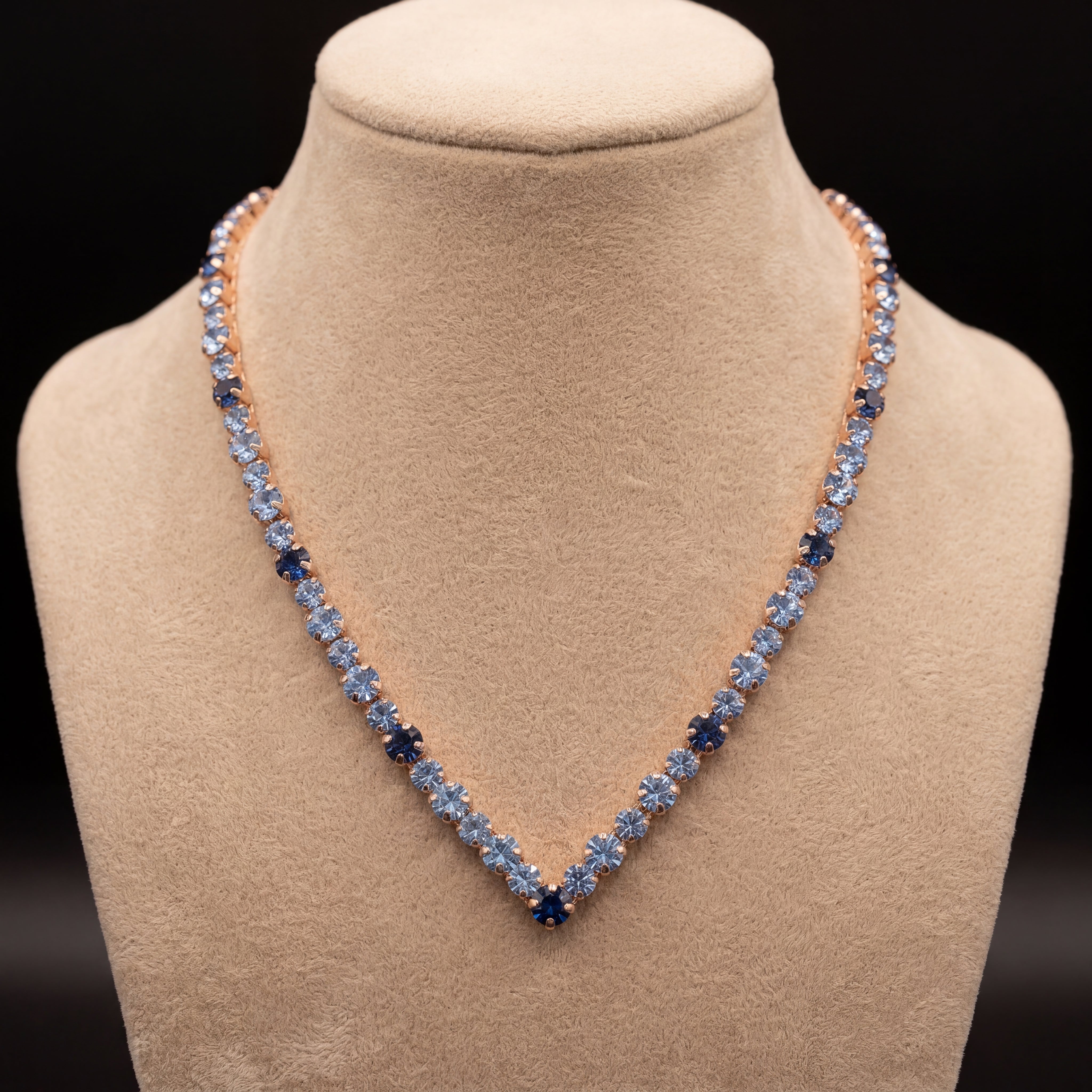 Ikra collana - Oro Rosa - AZZURRO POLVERE, BLU MONTANA
