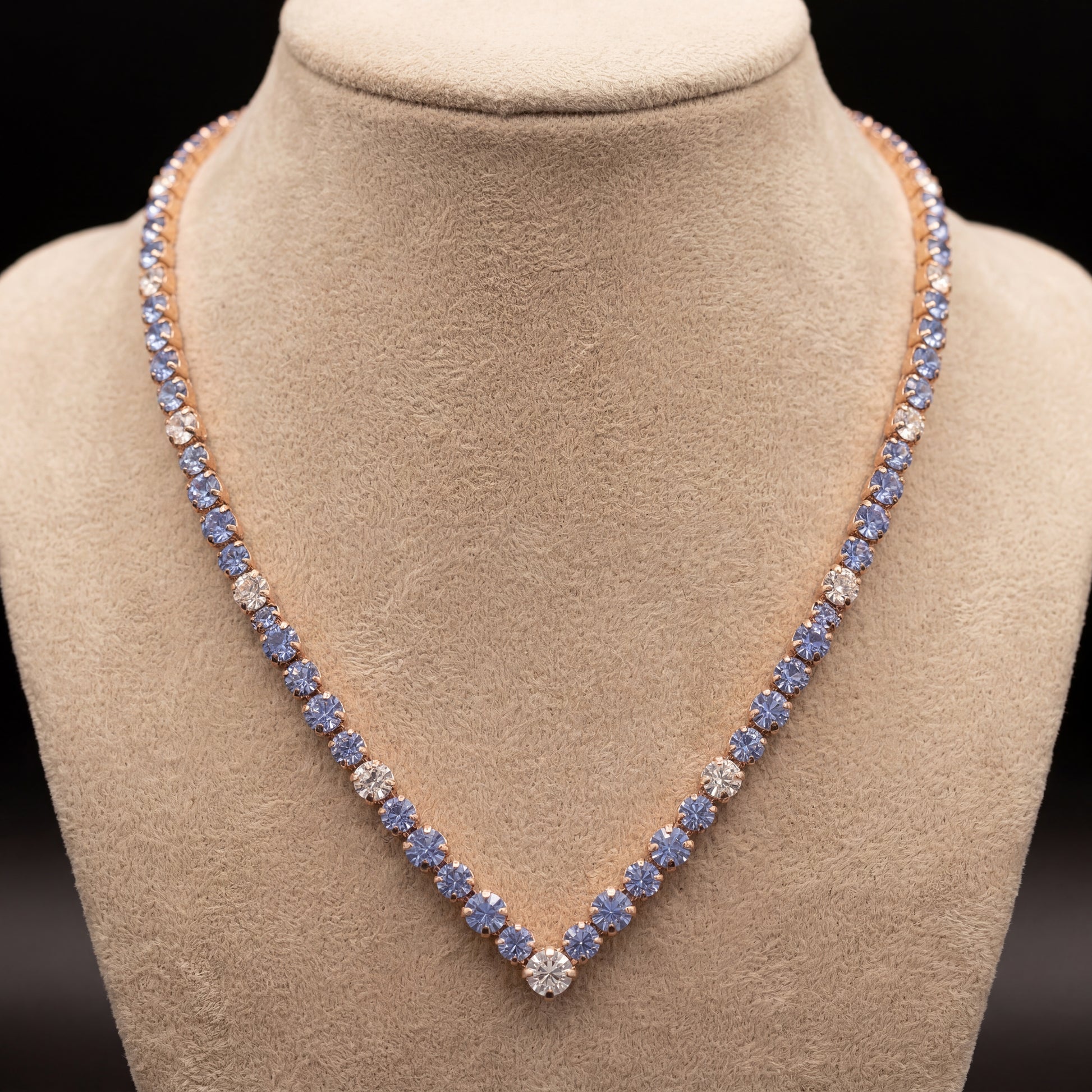 Ikra collana - Oro Rosa - AZZURRO POLVERE, CRYSTAL