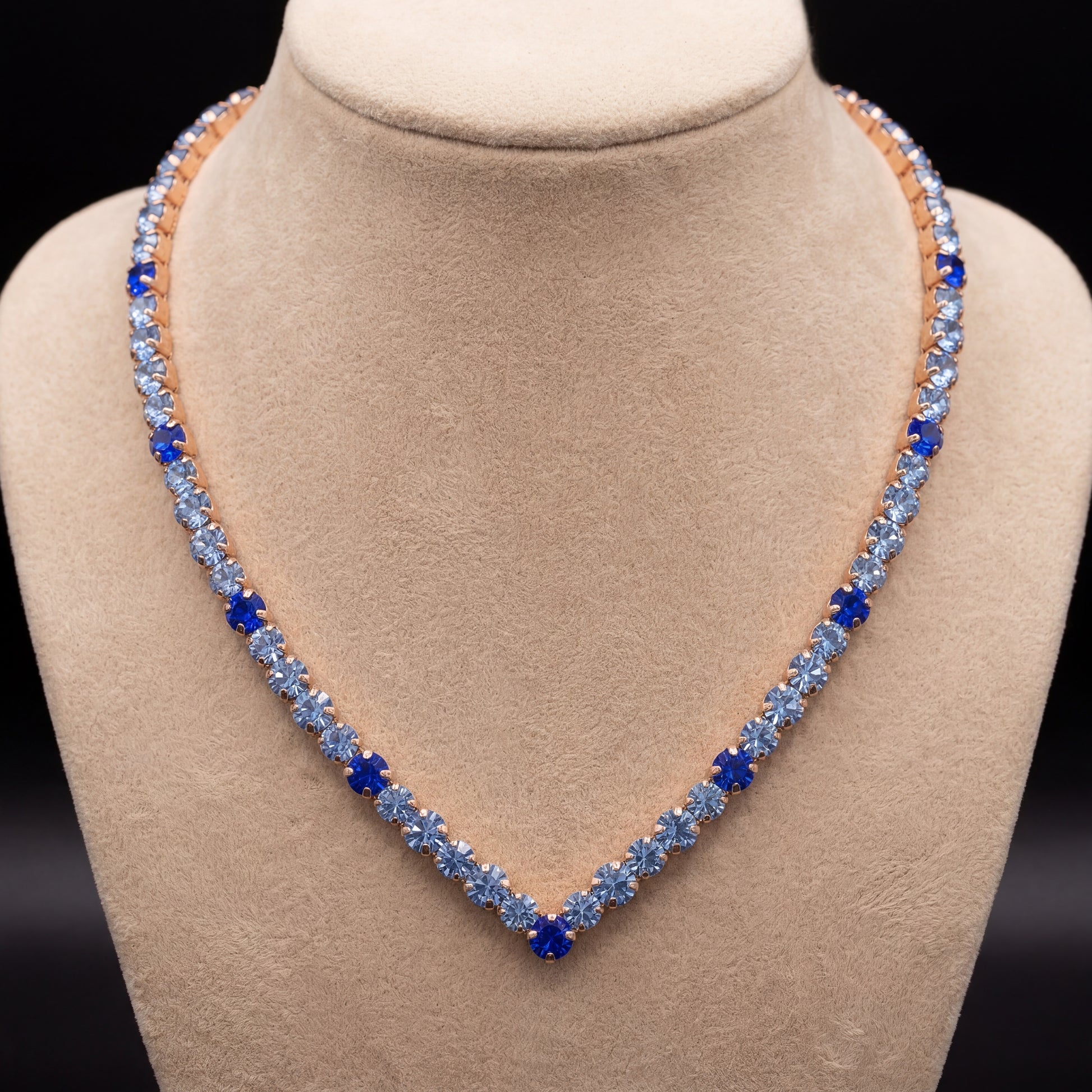 Ikra collana - Oro Rosa - AZZURRO POLVERE, ZAFFIRO