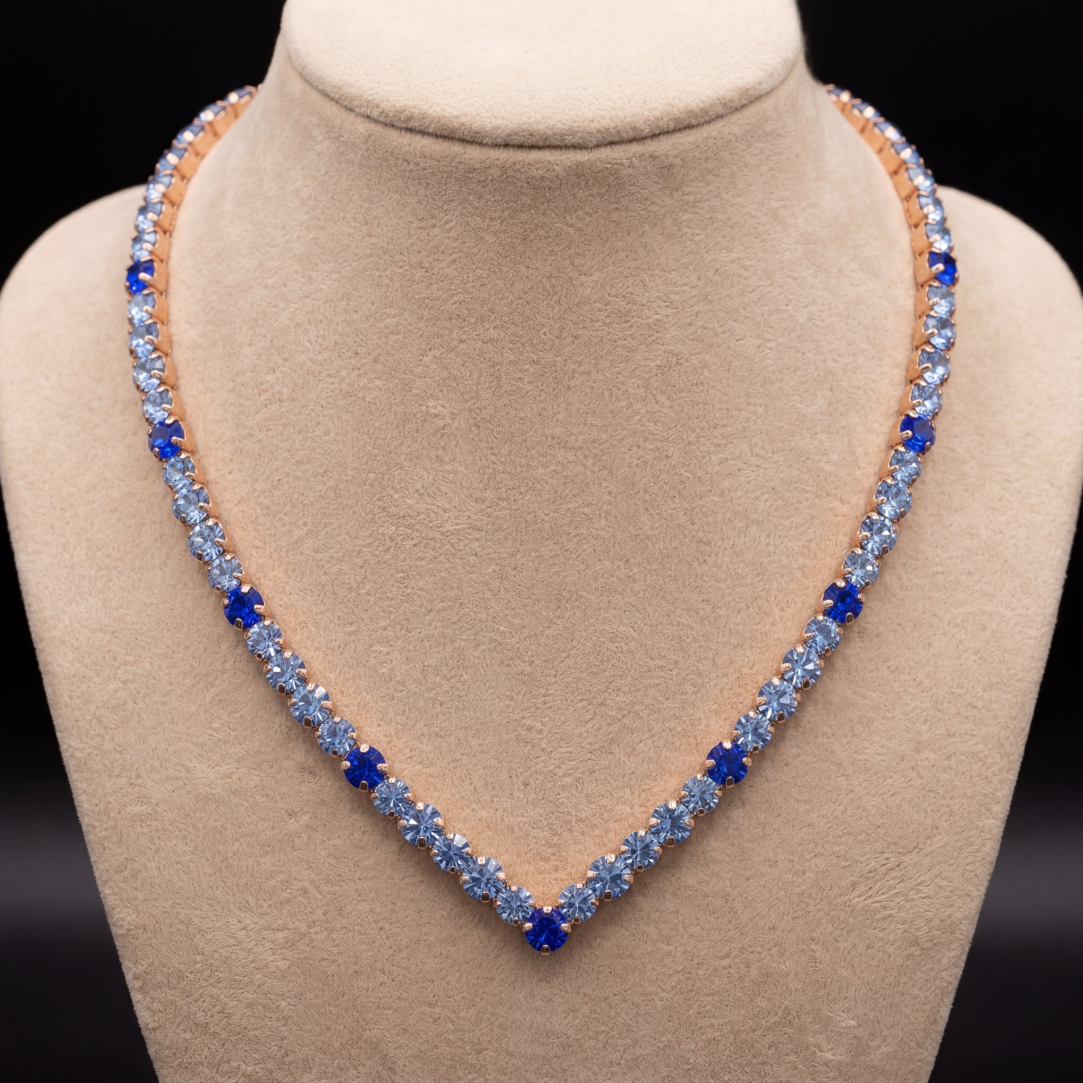 Ikra collana - Oro Rosa - AZZURRO POLVERE, ZAFFIRO