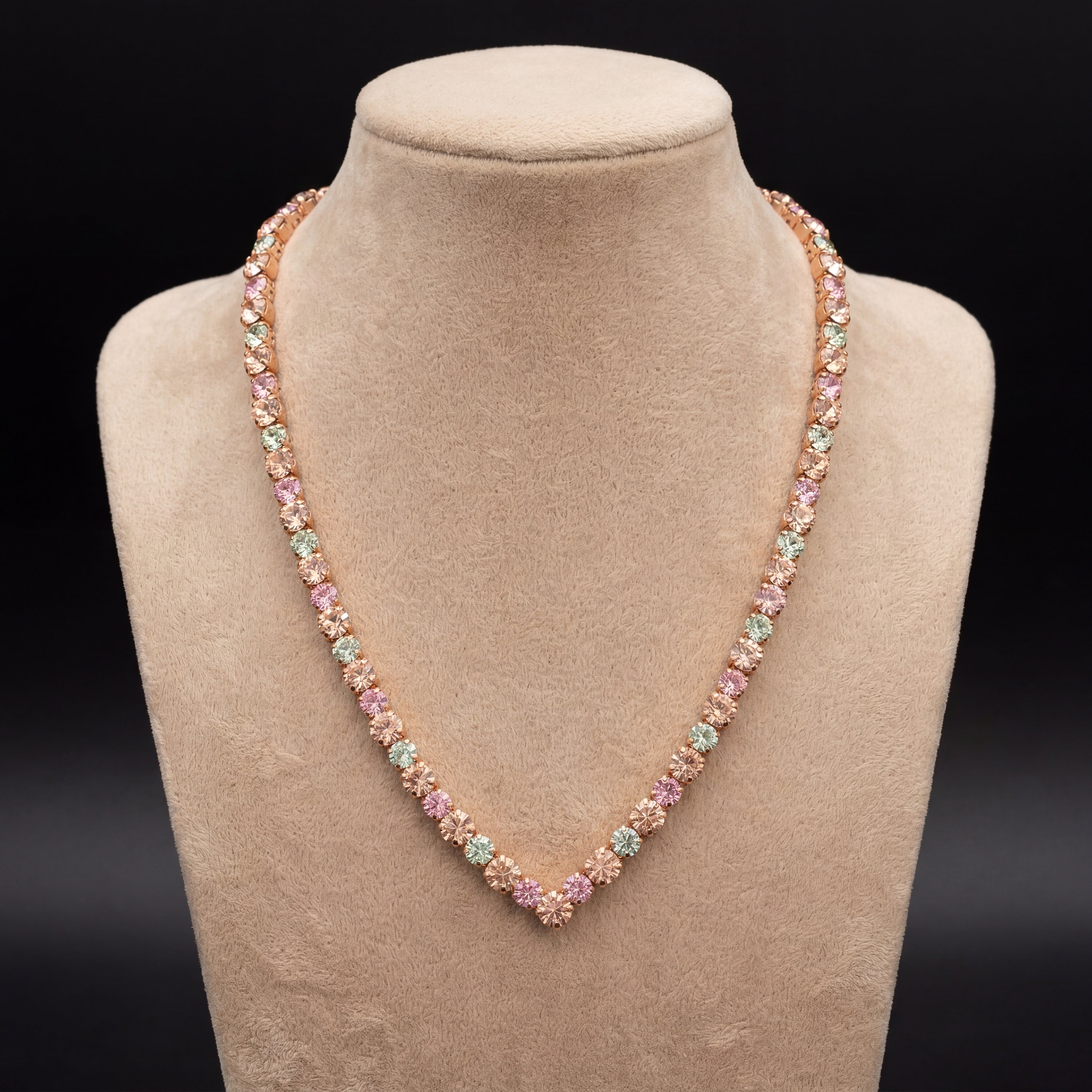 Ikra collana - Oro Rosa - CRISOLITE, PESCA CHIARO, ROSA