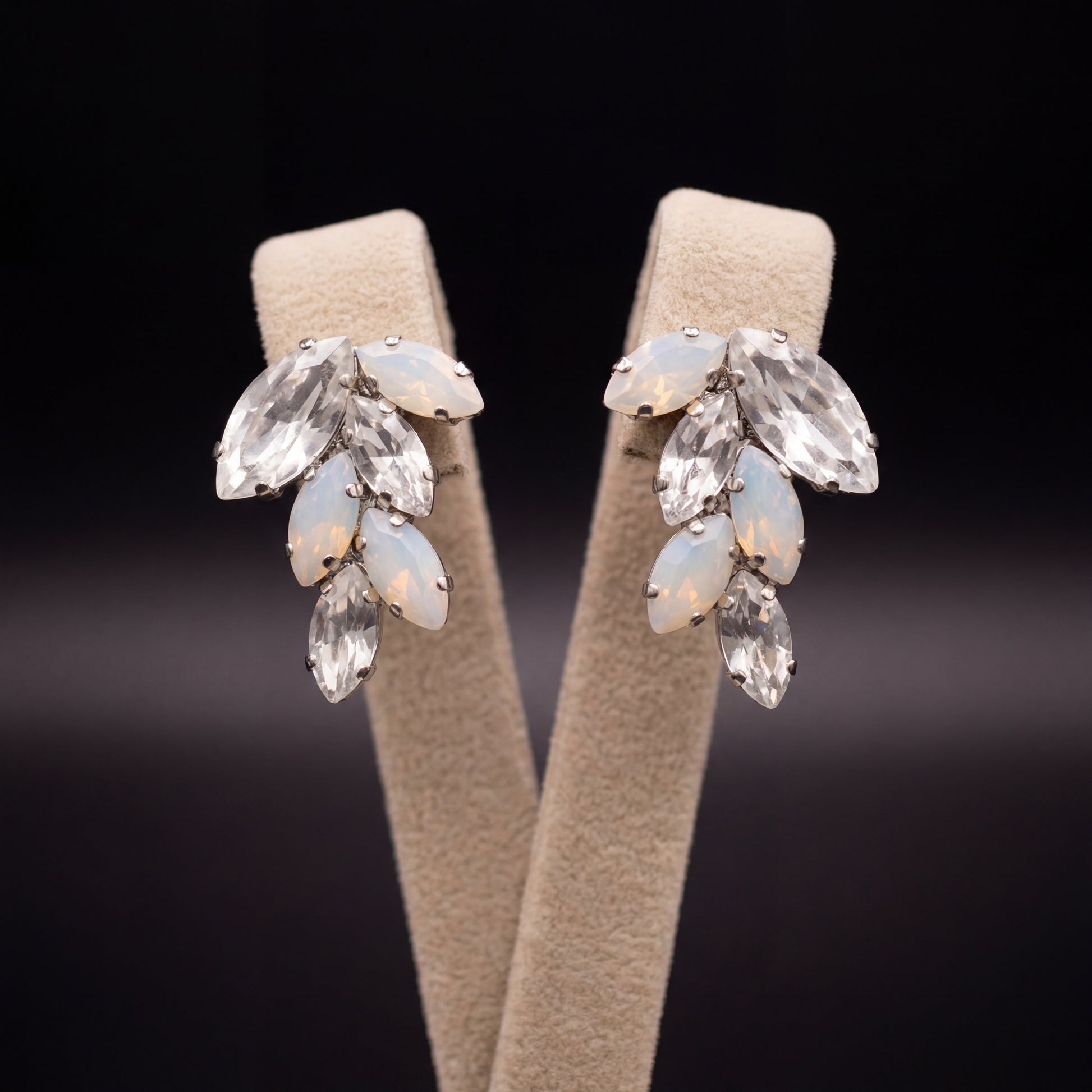 Inari orecchini - Argento - Bianco Opale Crystal