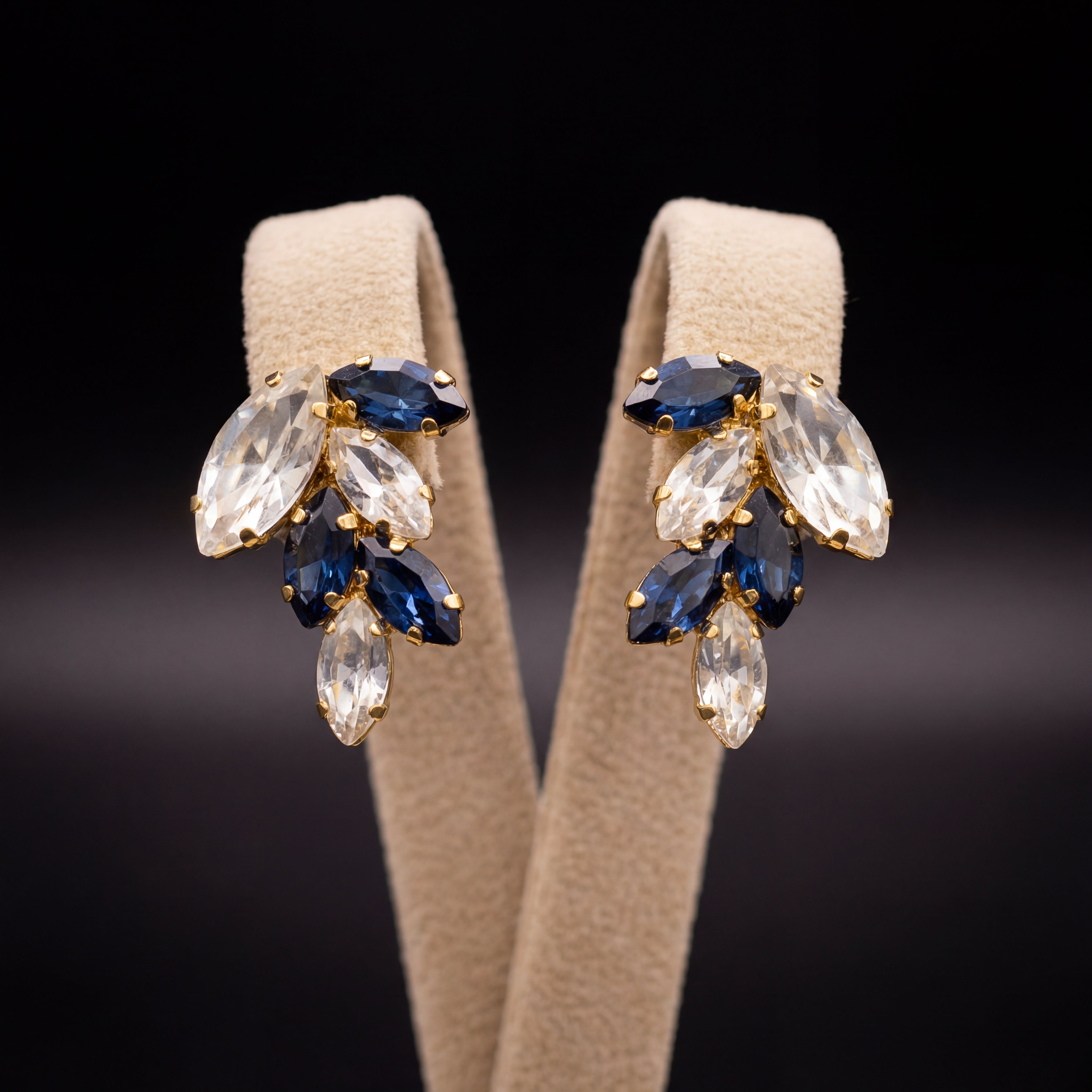 Inari orecchini - Oro Giallo - Blu Montana Crystal
