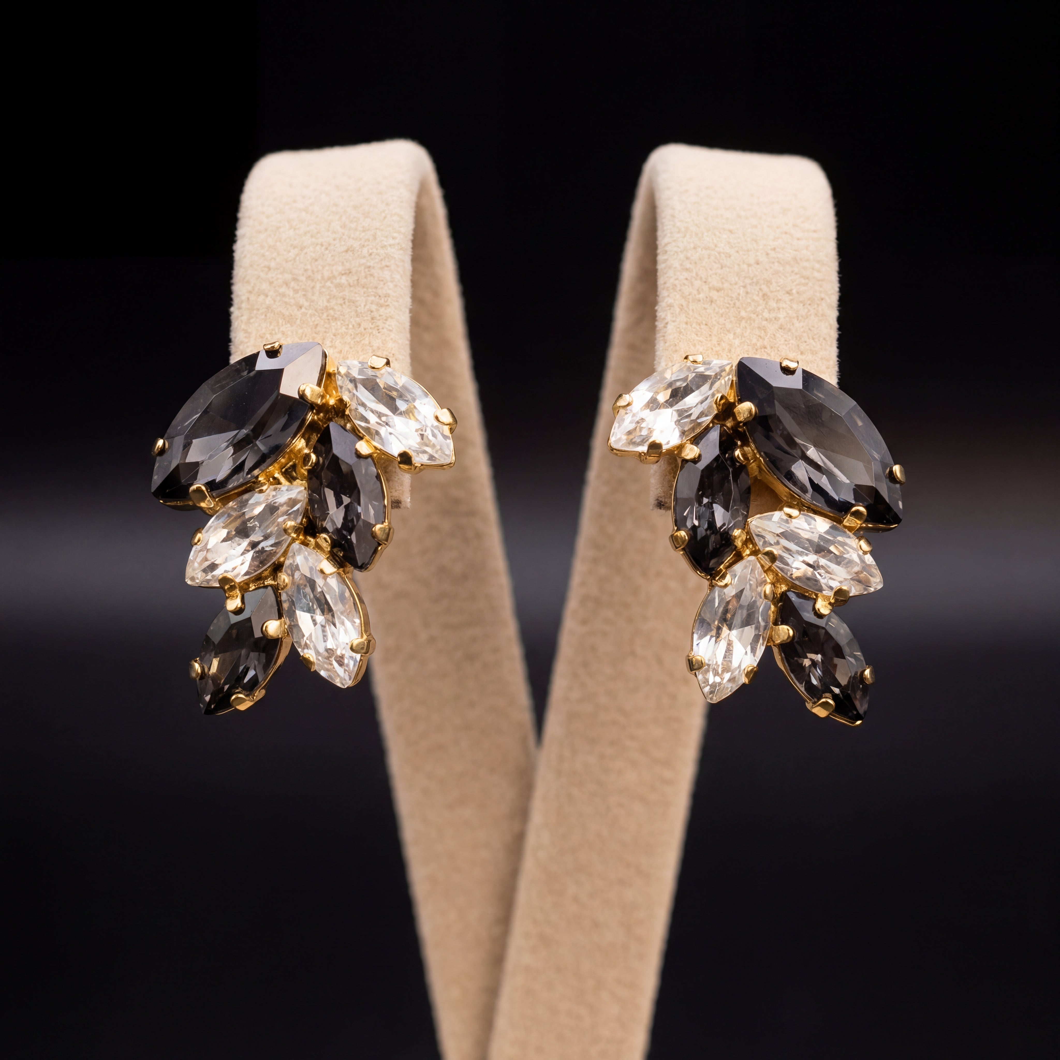 Inari orecchini - Oro Giallo - Crystal Grigio
