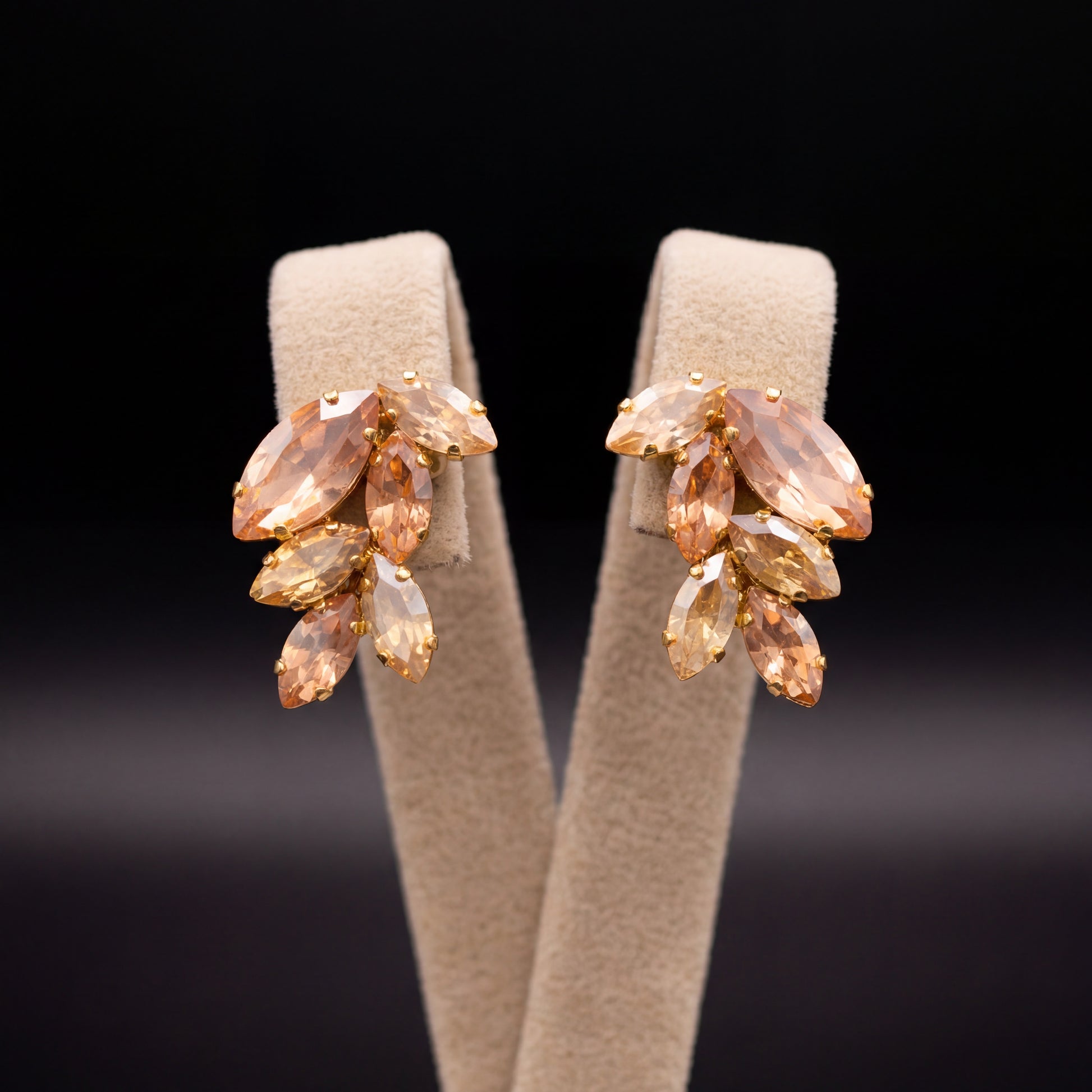 Inari orecchini - Oro Giallo - Pesca Crystal