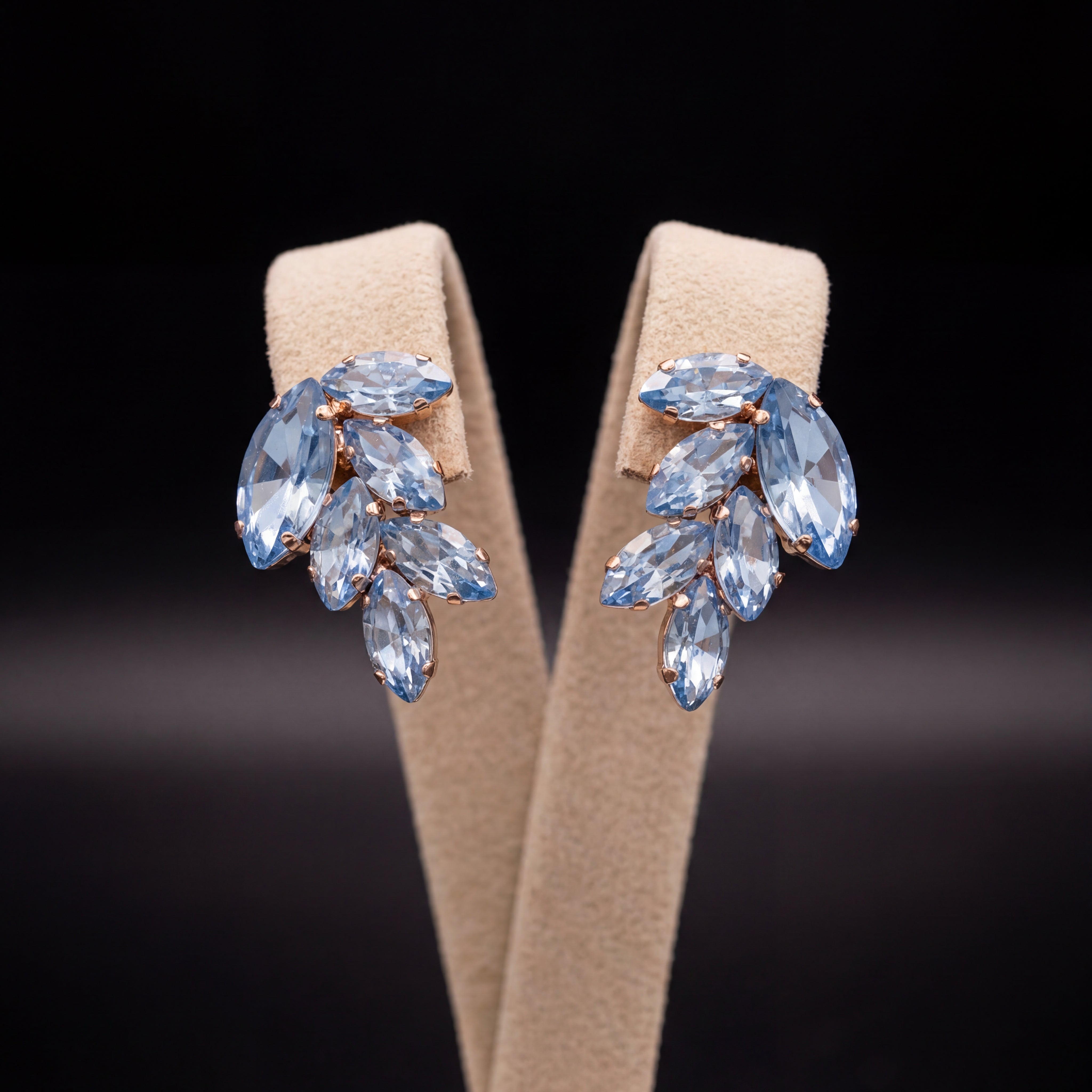 Inari orecchini - Oro Rosa - Azzurro Polvere