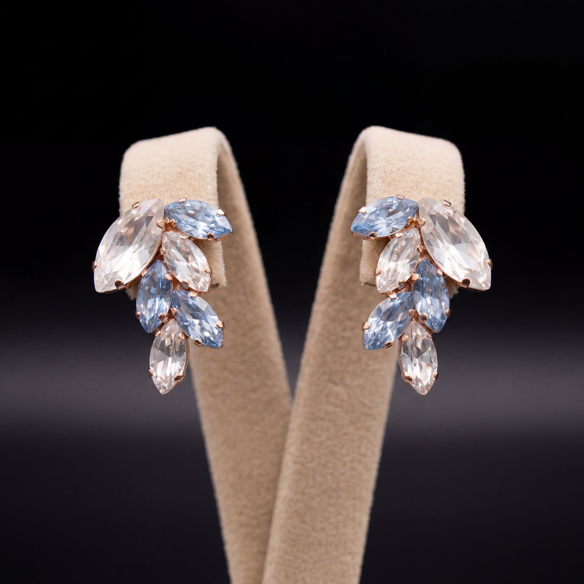 Inari orecchini - Oro Rosa - Azzurro Polvere Crystal