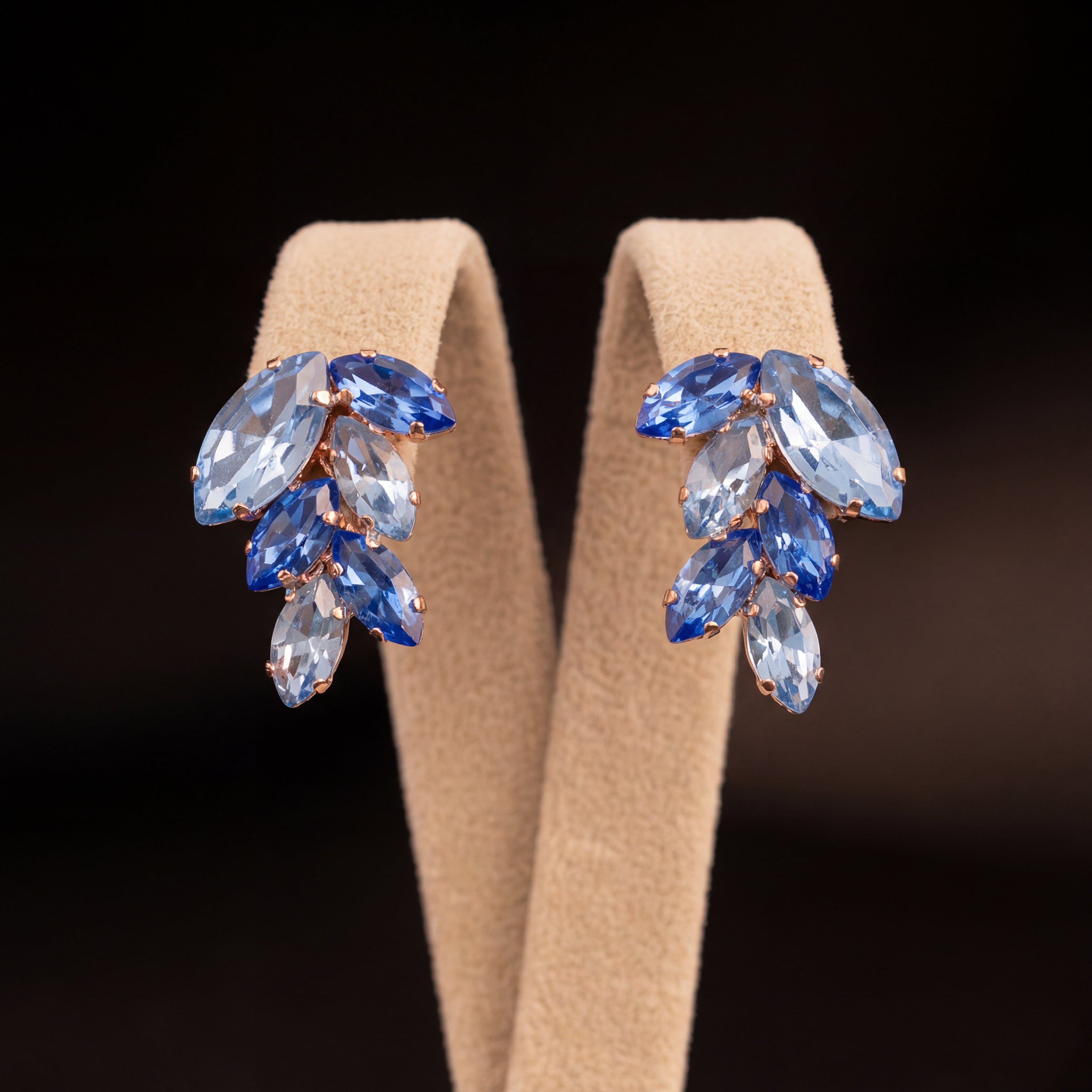 Inari orecchini - Oro Rosa - Azzurro Polvere Zaffiro