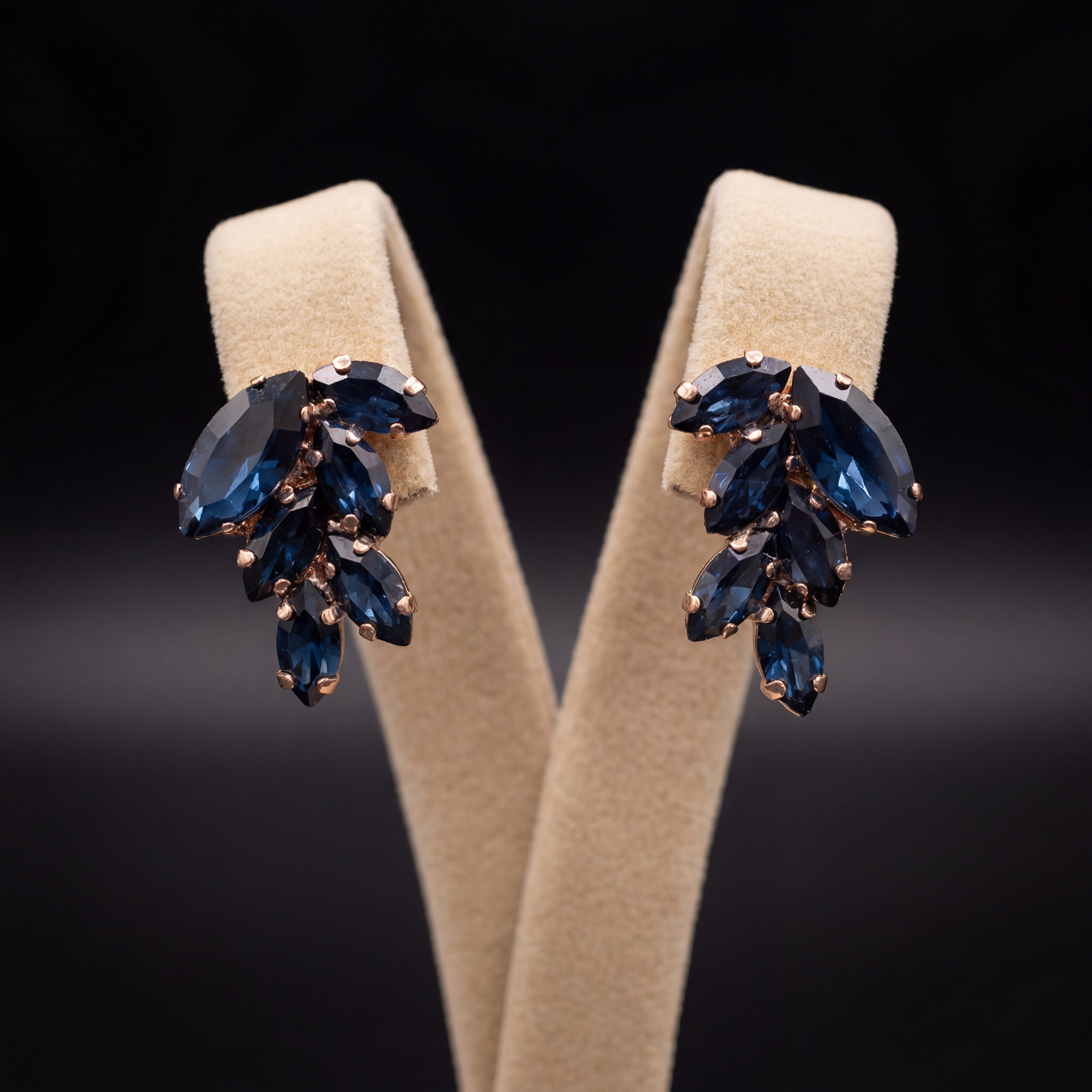 Inari orecchini - Oro Rosa - Blu Montana