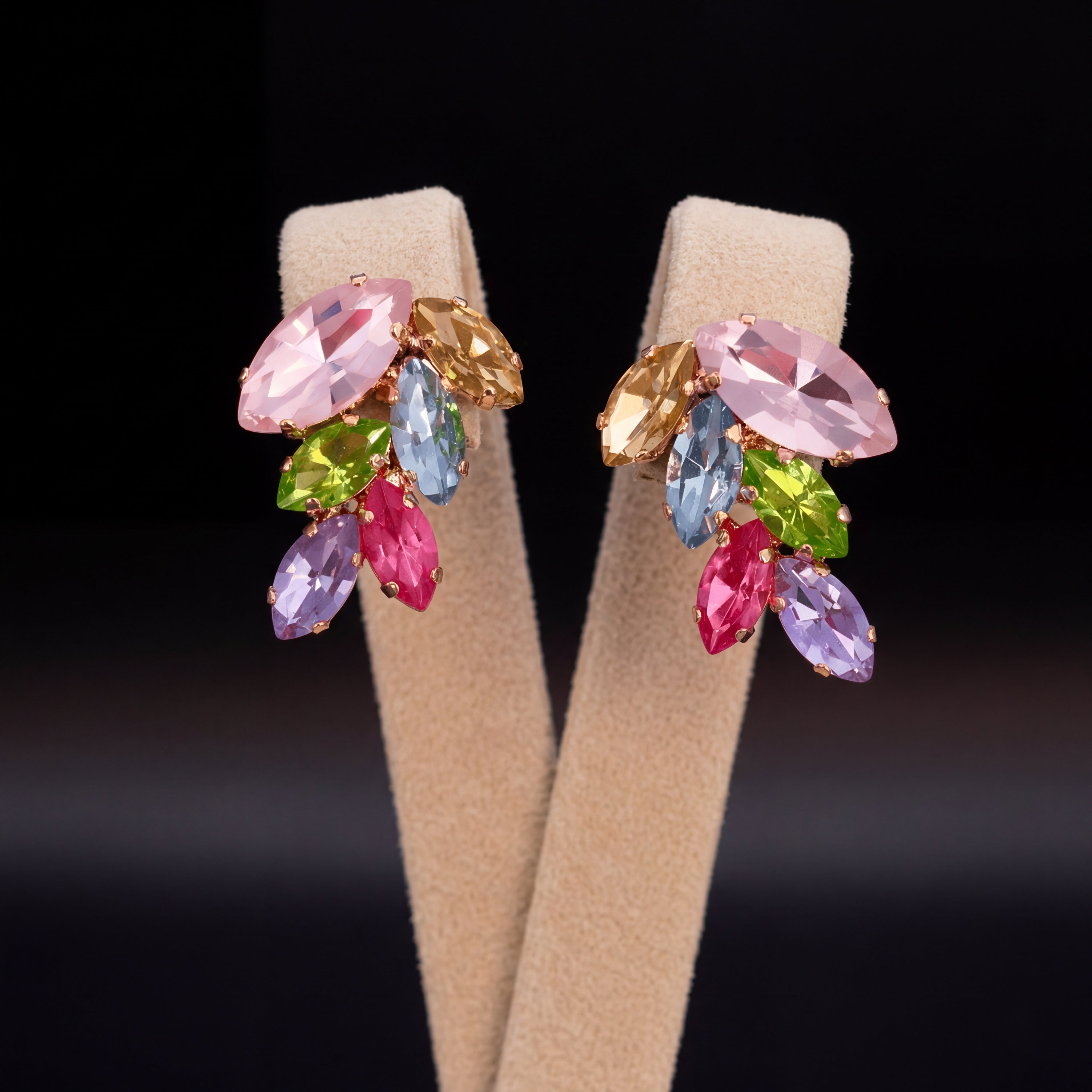 Inari orecchini - Oro Rosa - Multicolor