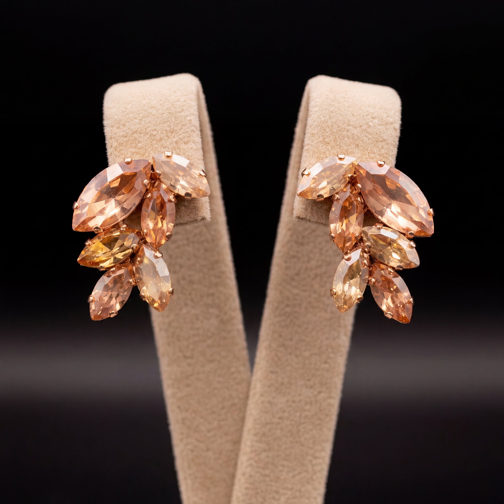 Inari orecchini - Oro Rosa - Pesca Crystal