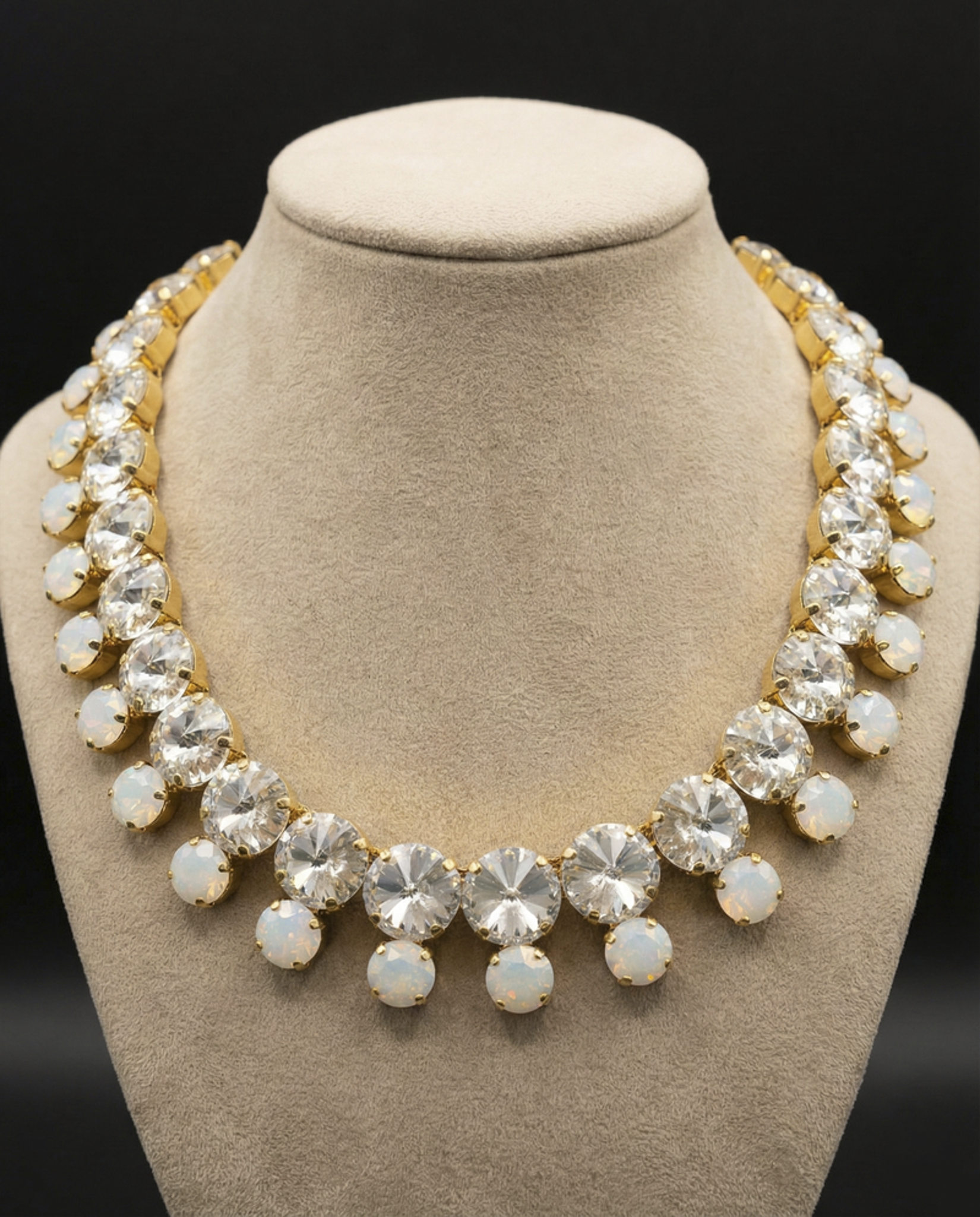 Meina collana - Oro Giallo - CRYSTAL BIANCO OPALE