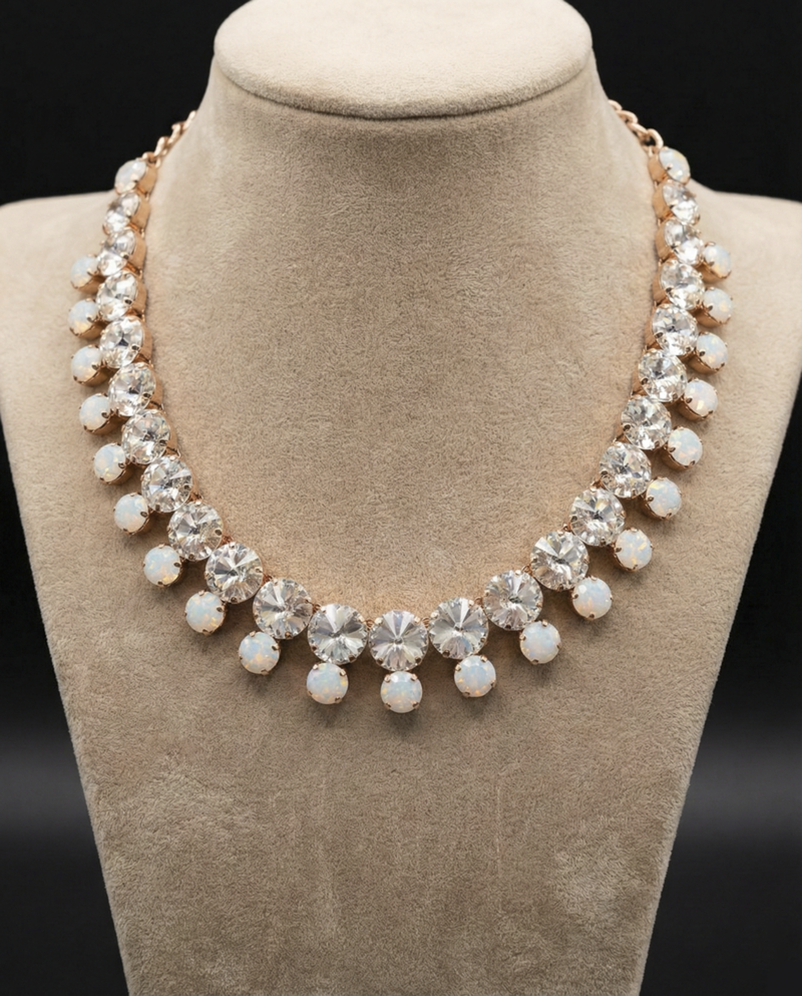 Meina collana - Oro Rosa - CRYSTAL BIANCO OPALE