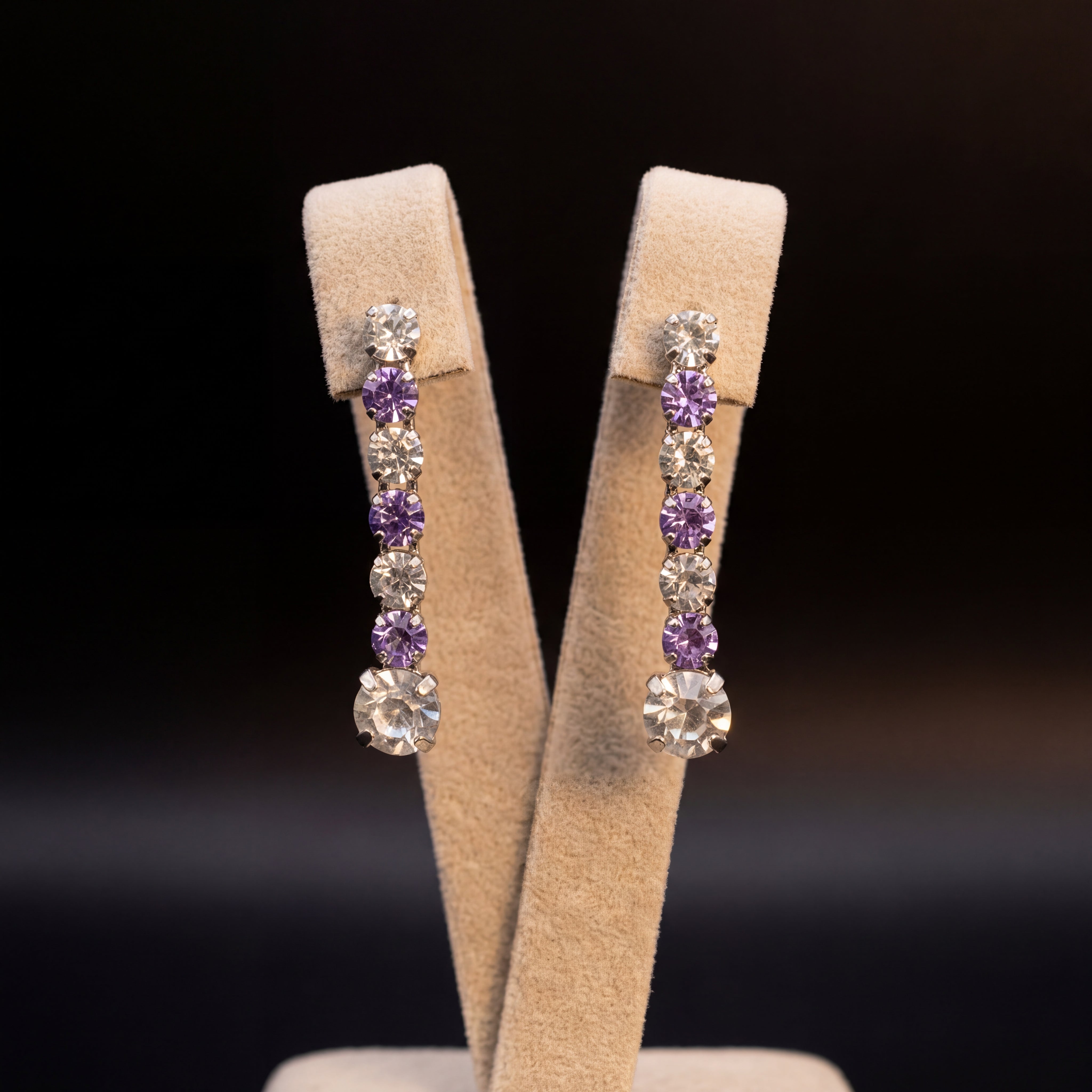 Mini Tennis orecchini - Argento - Pendenti Crystal Violet