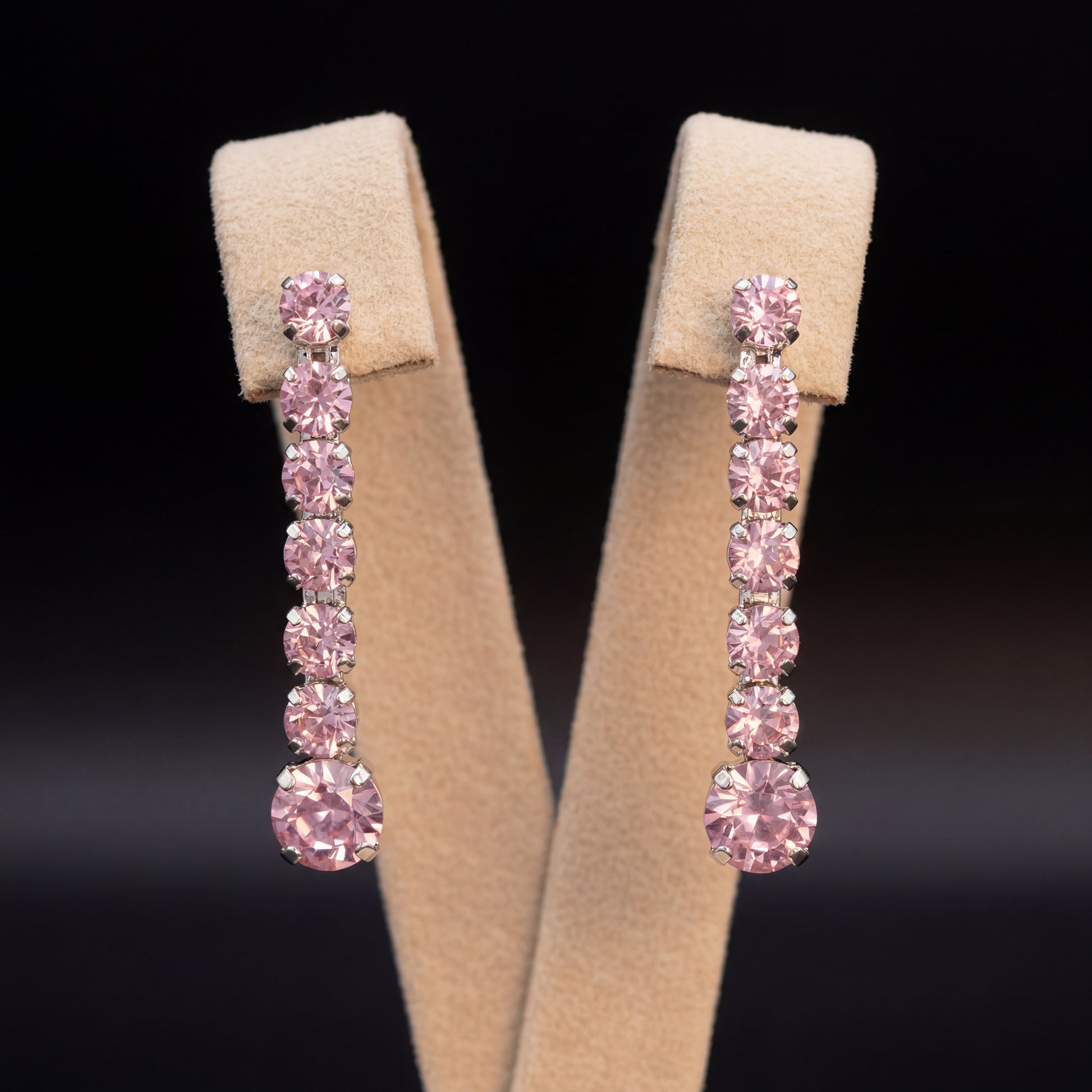 Mini Tennis orecchini - Argento - Pendenti Rosa Chiaro