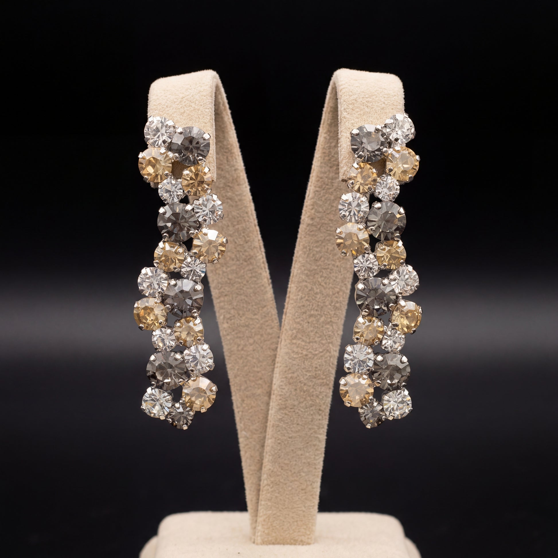 Miwa orecchini - Argento - Crystal Gold Grigio