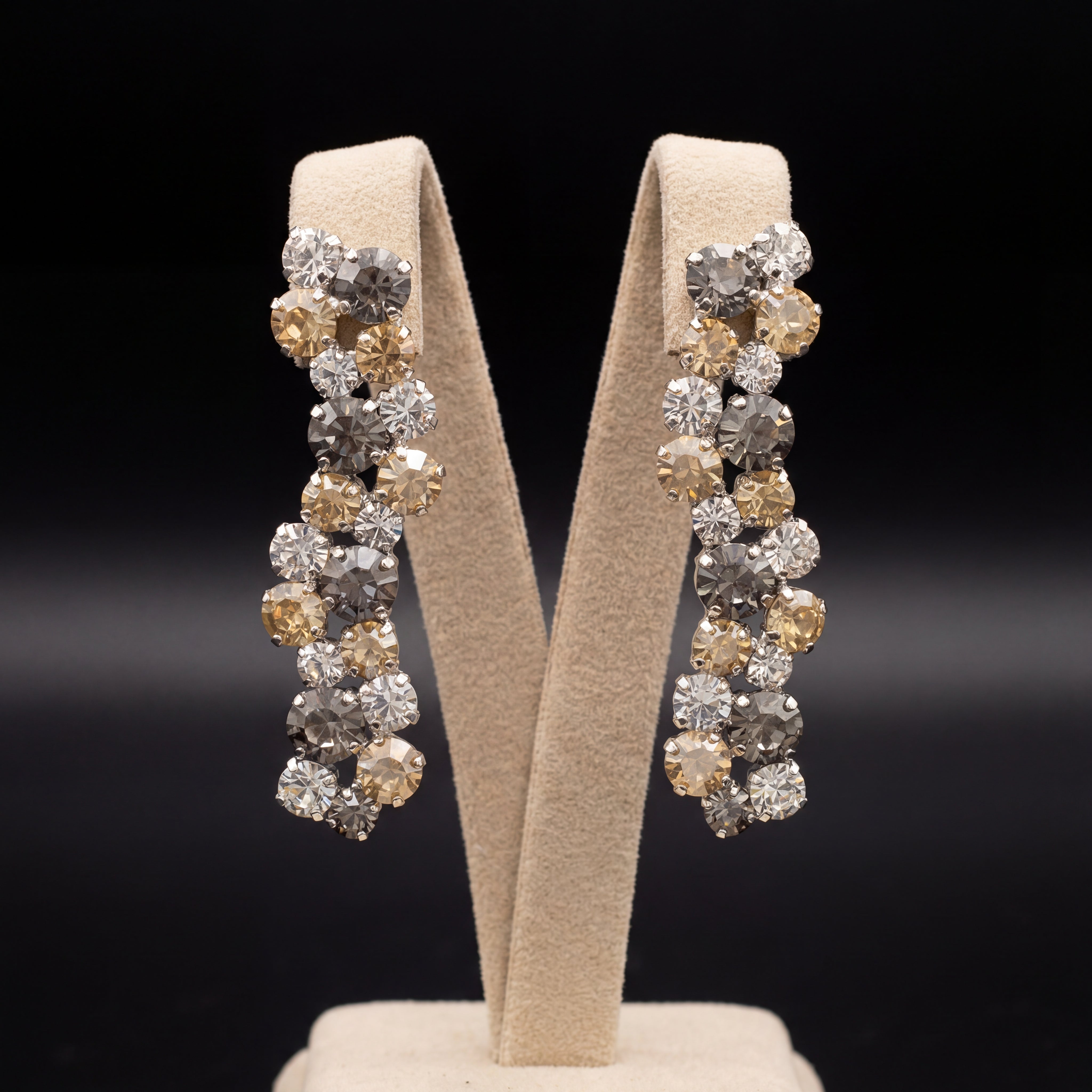 Miwa orecchini - Argento - Crystal Gold Grigio