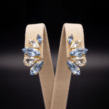 Nami orecchini - Oro Giallo - Azzurro Polvere Crystal