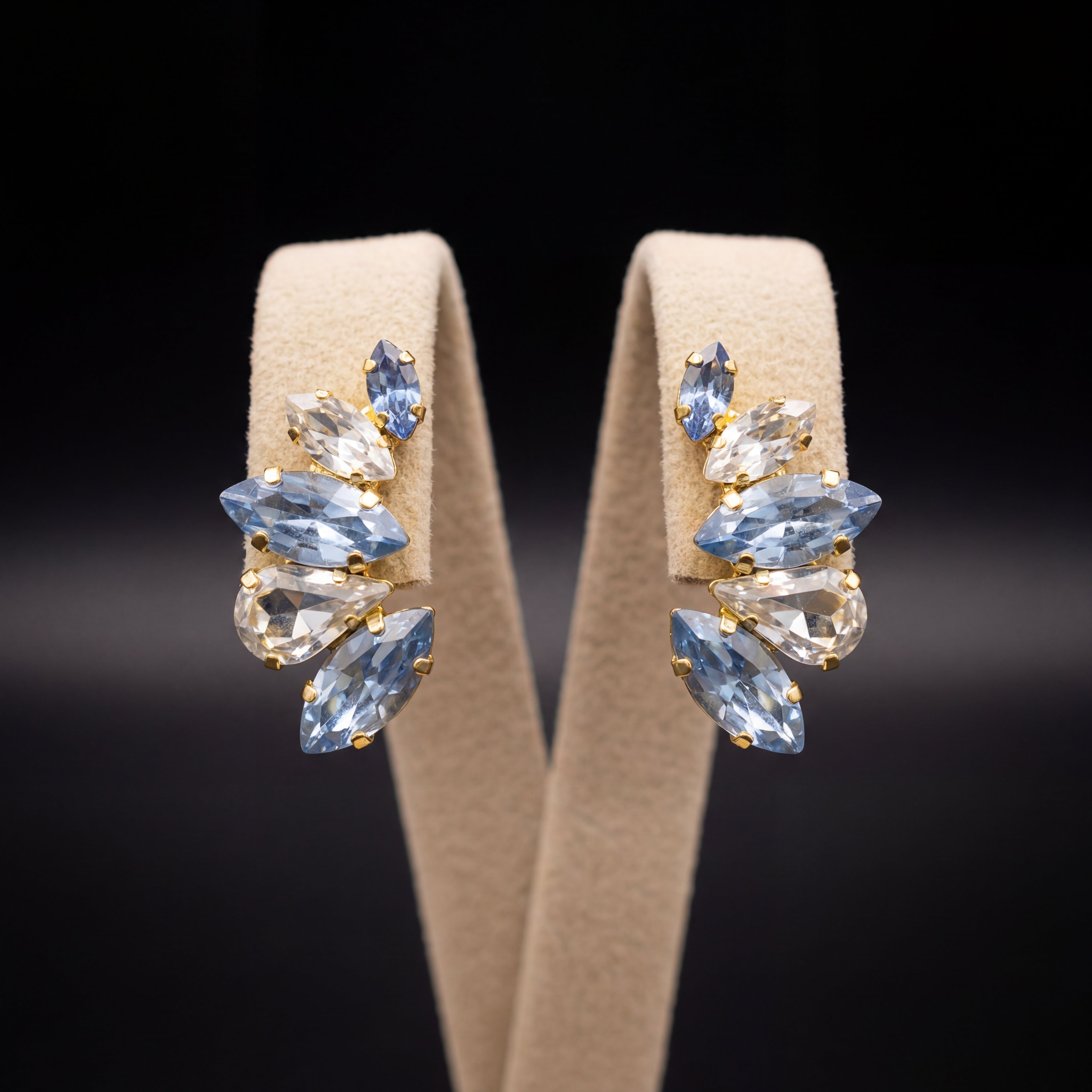 Nami orecchini - Oro Giallo - Azzurro Polvere Crystal