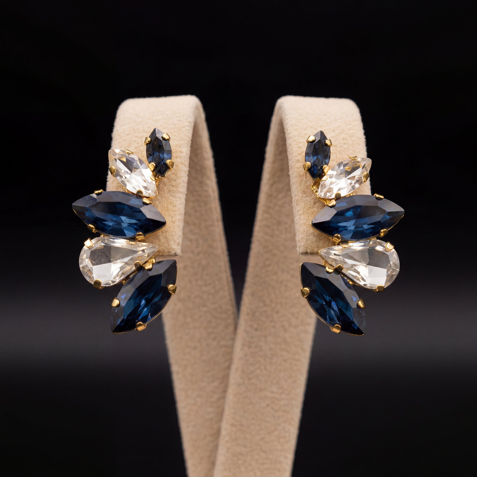 Nami orecchini - Oro Giallo - Blu Montana Crystal