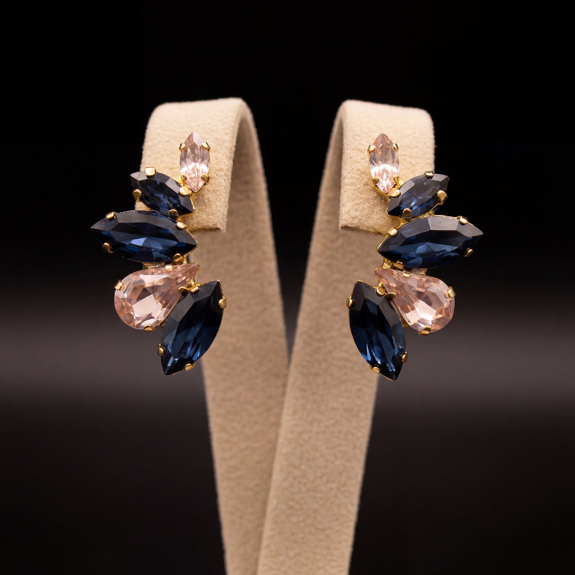 Nami orecchini - Oro Giallo - Blu Montana Rosa Chiaro