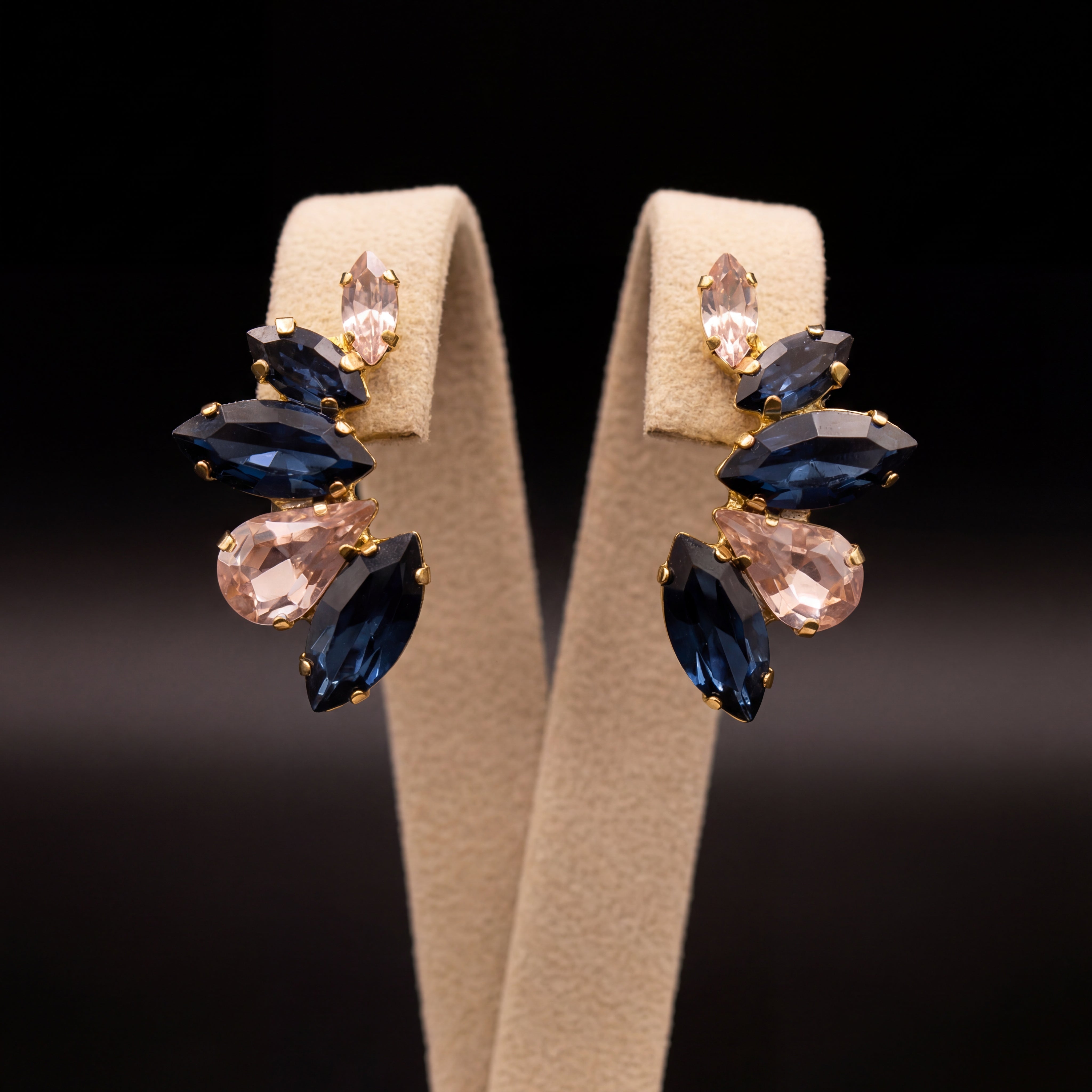Nami orecchini - Oro Giallo - Blu Montana Rosa Chiaro