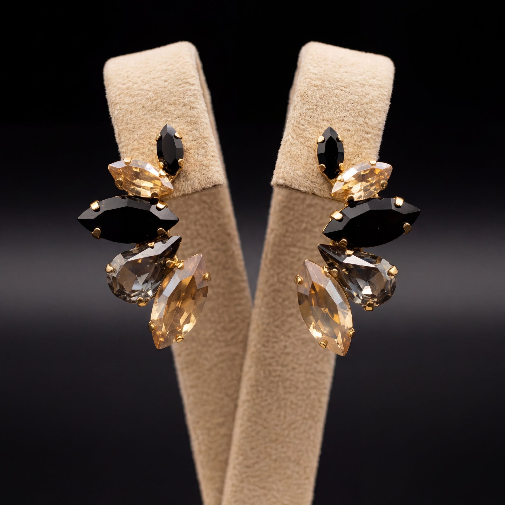 Nami orecchini - Oro Giallo - Gold Grigio Nero