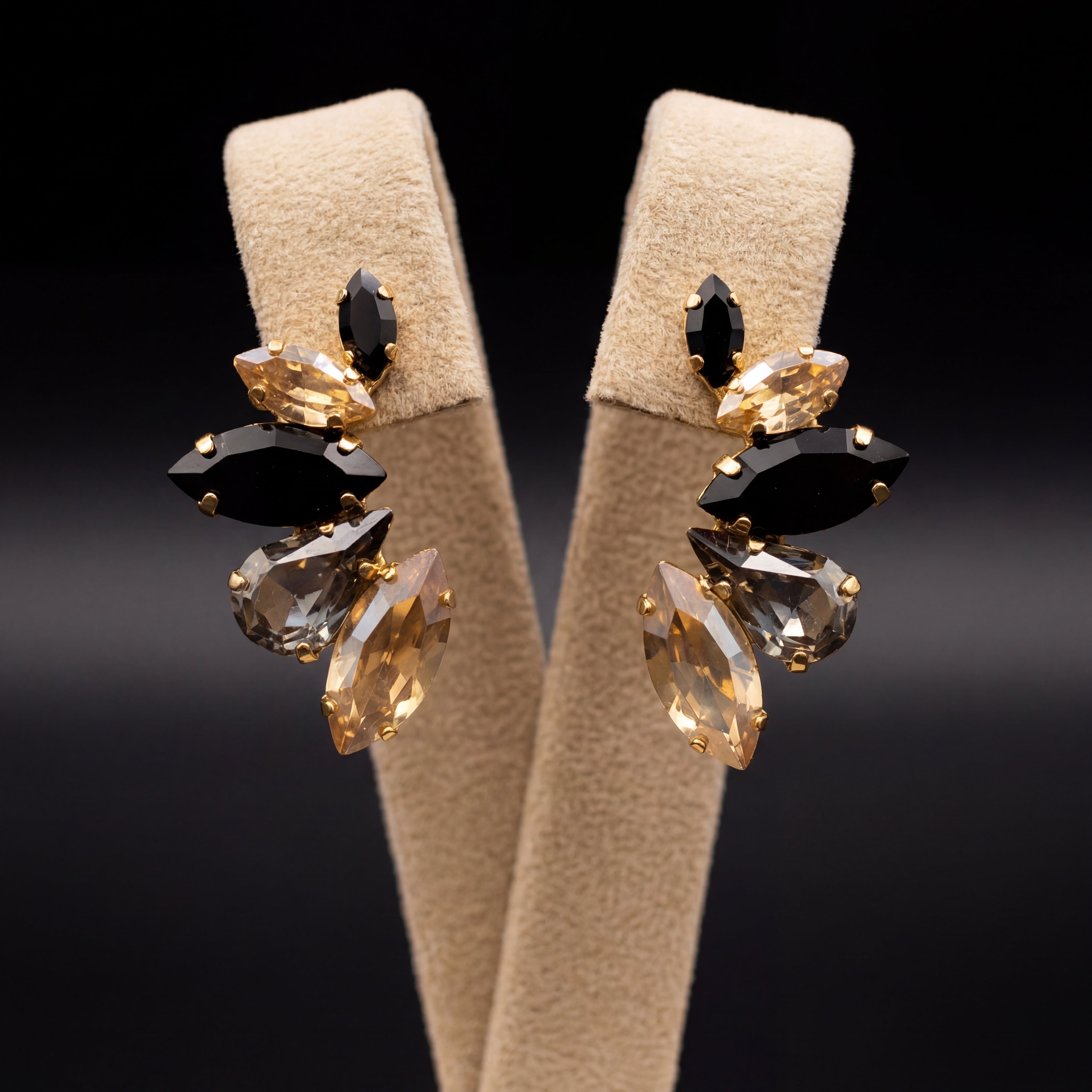 Nami orecchini - Oro Giallo - Gold Grigio Nero