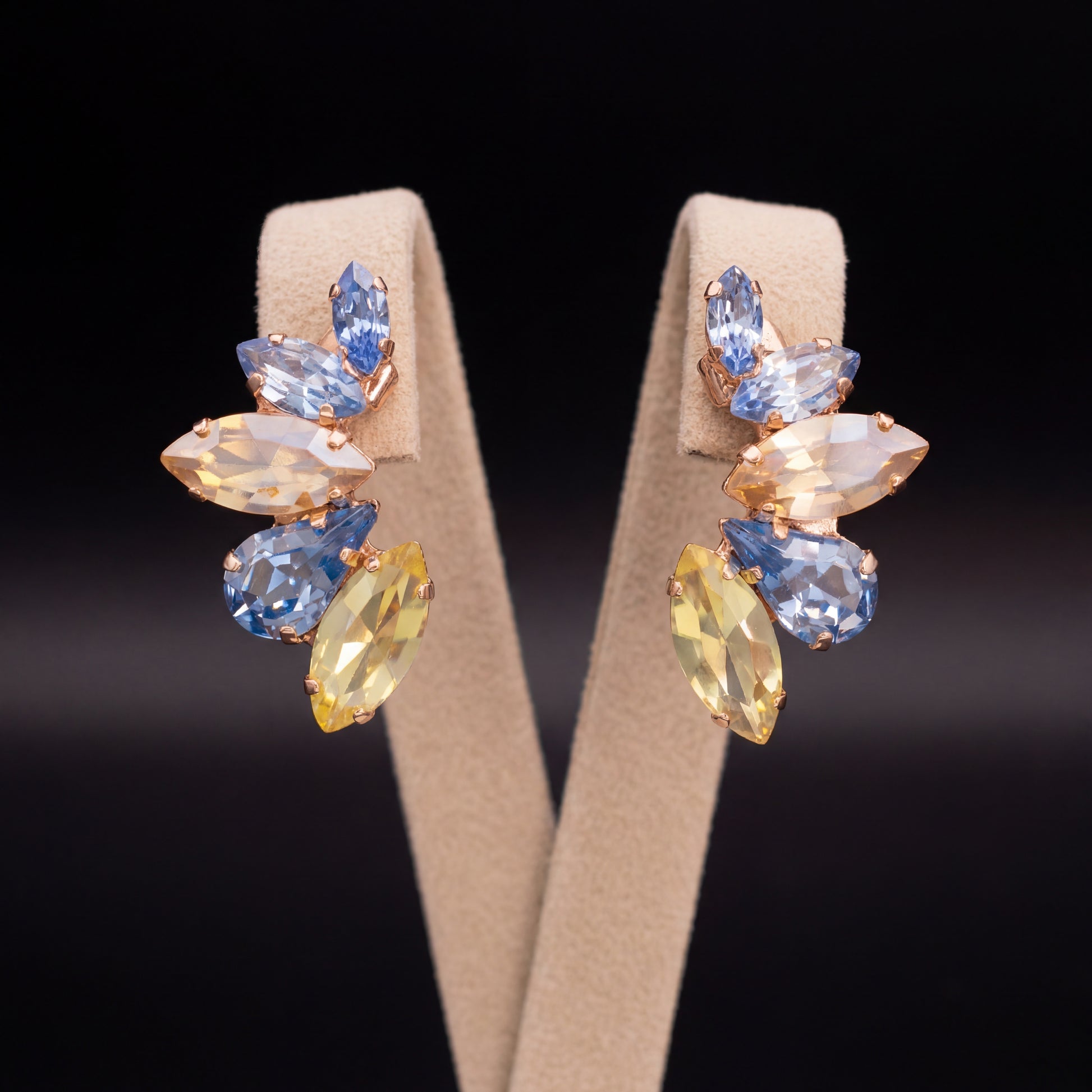 Nami orecchini - Oro Rosa - Azzurro Polvere Giallo Gold