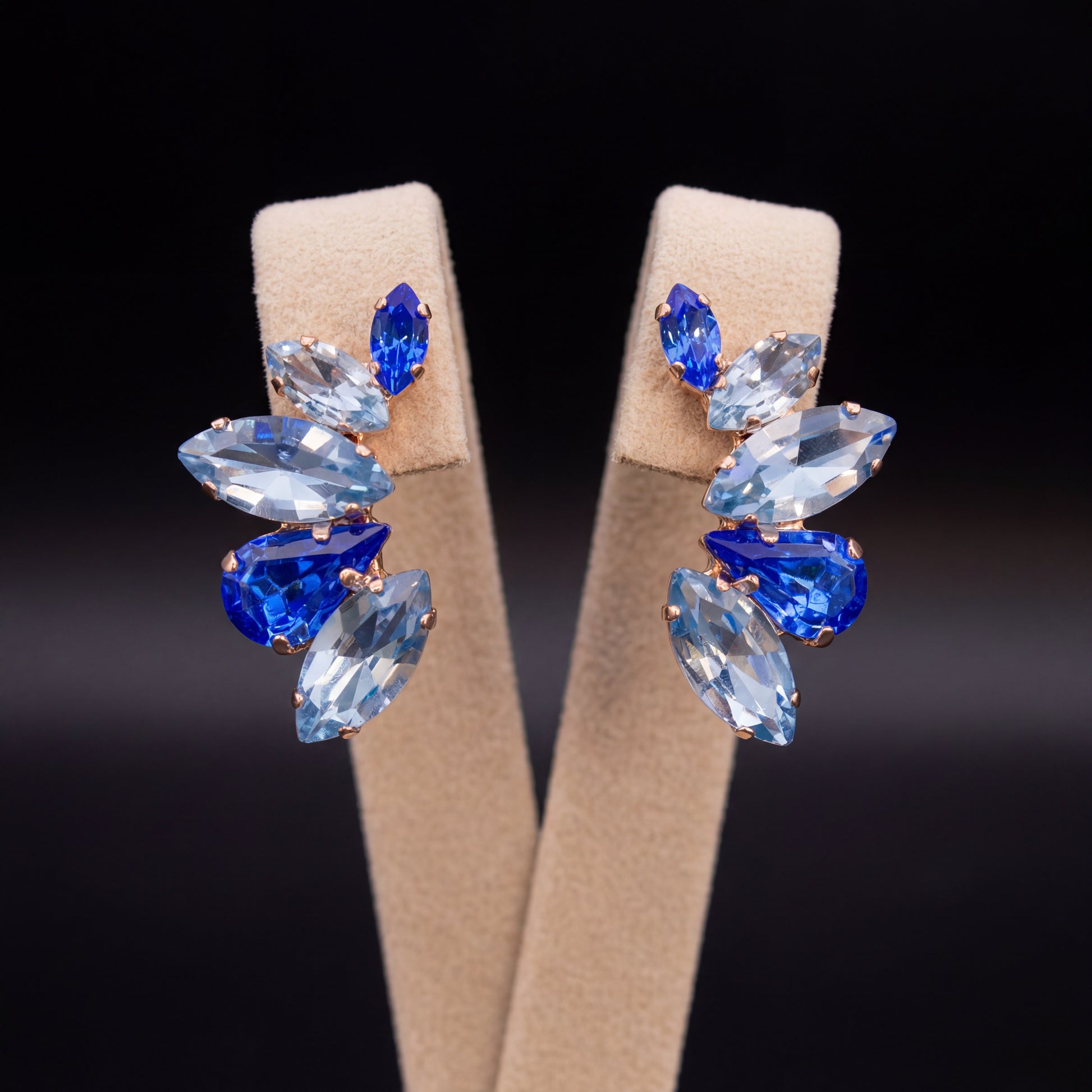 Nami orecchini - Oro Rosa - Azzurro Polvere Zaffiro