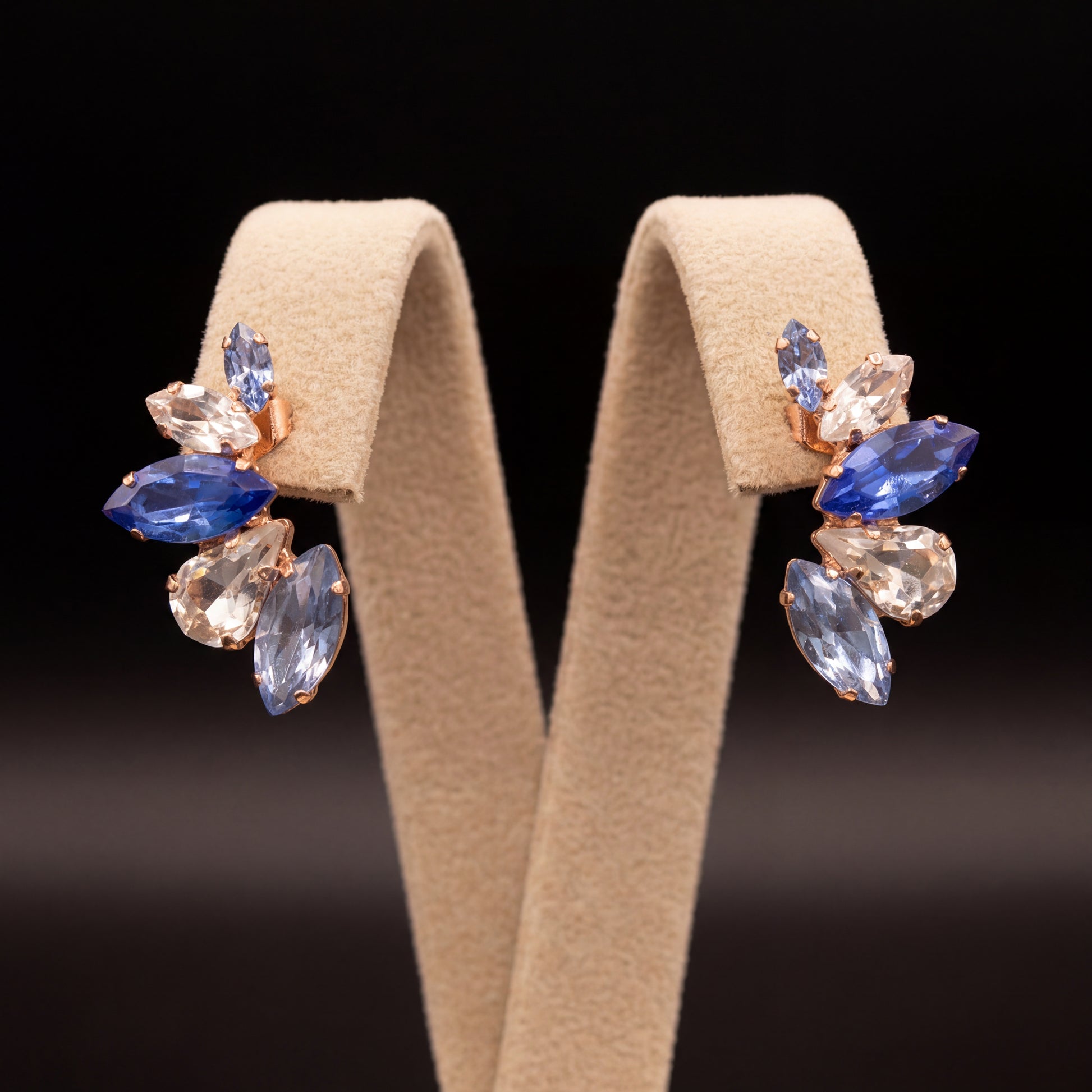 Nami orecchini - Oro Rosa - Azzurro Polvere Zaffiro Crystal