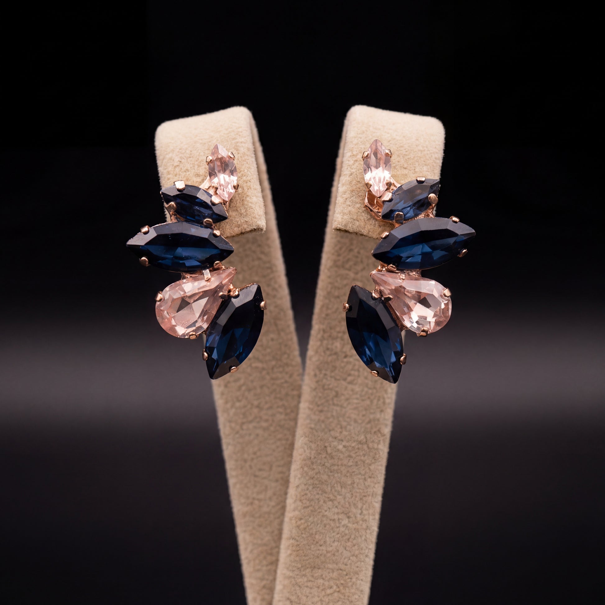 Nami orecchini - Oro Rosa - Blu Montana Rosa Chiaro