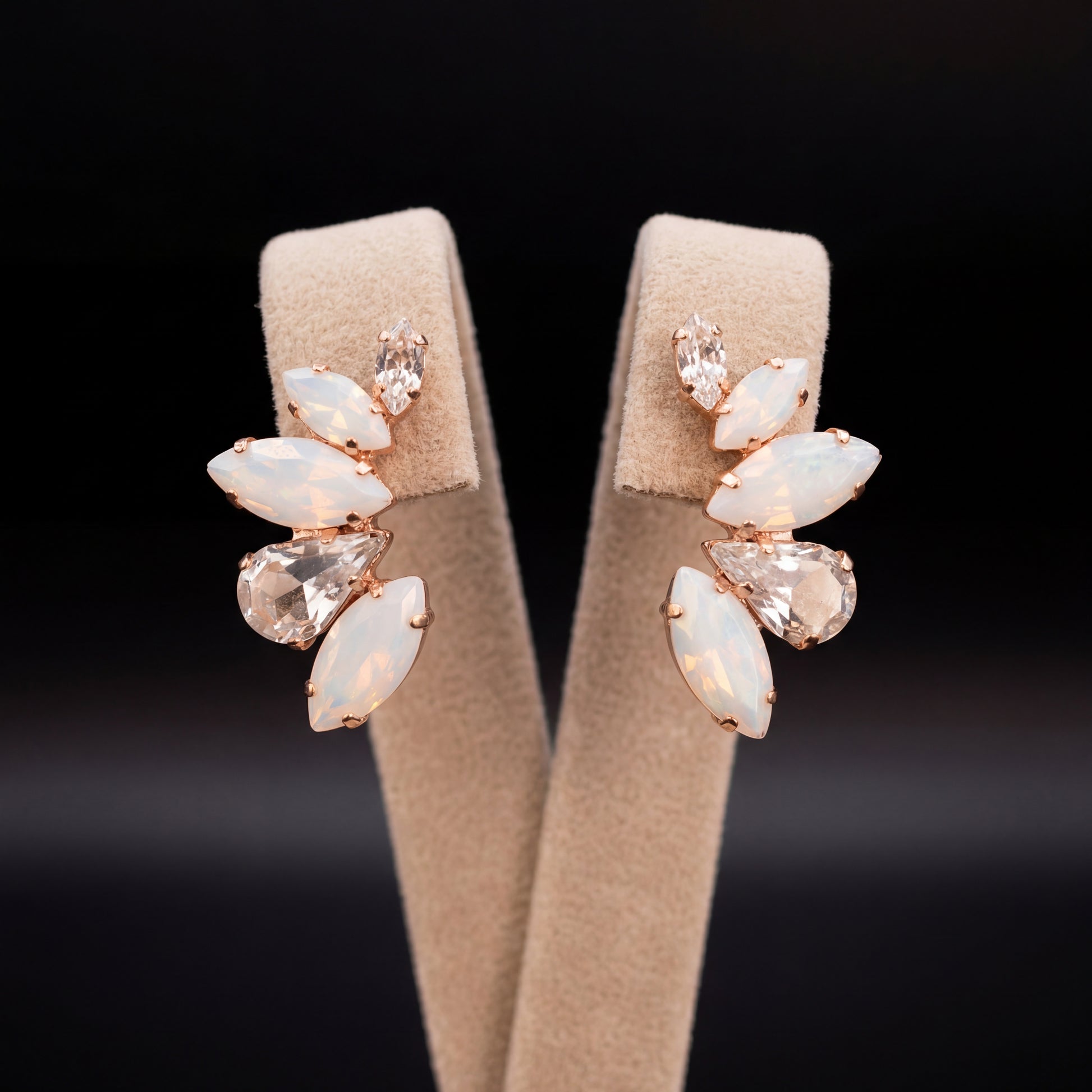 Nami orecchini - Oro Rosa - Crystal Bianco Opale