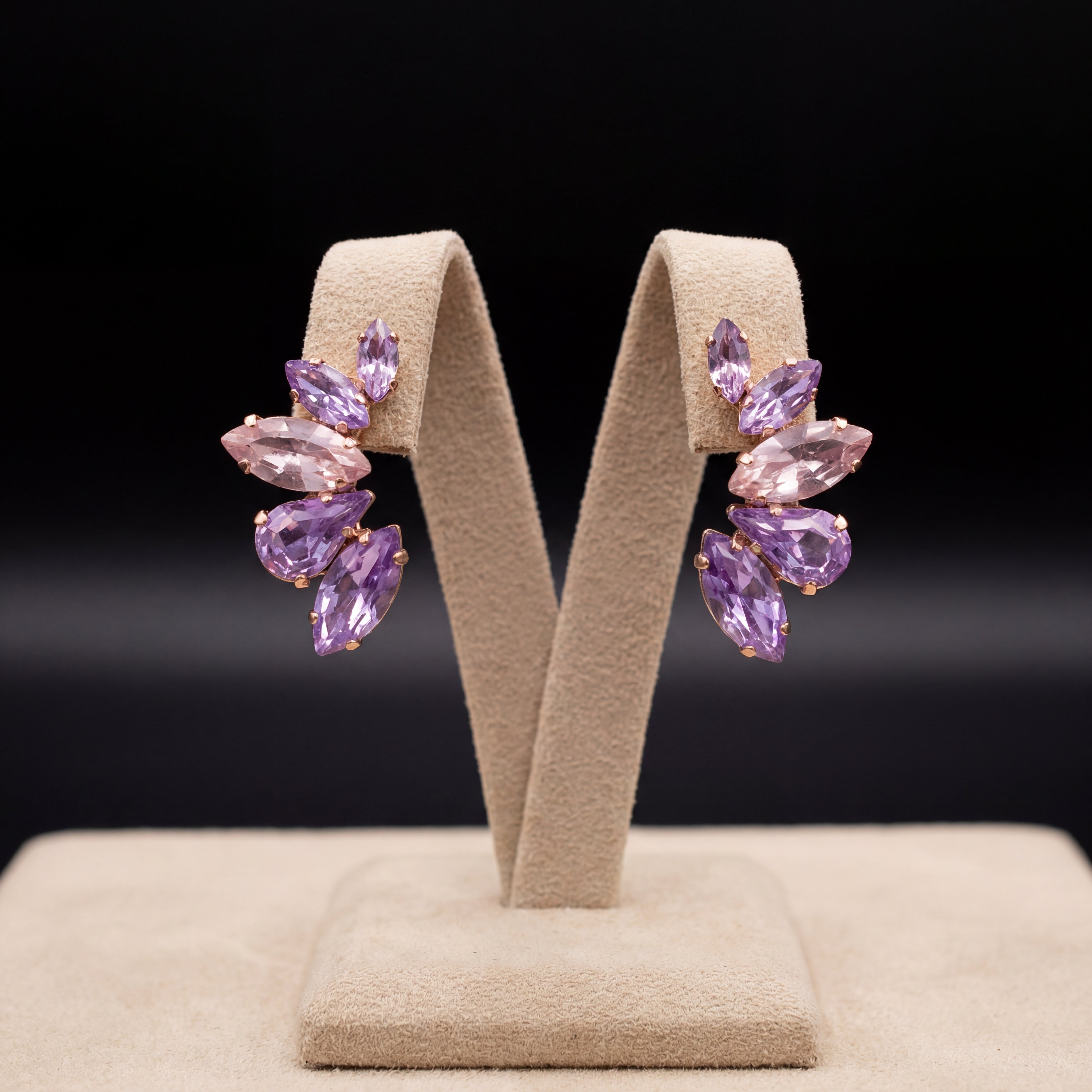 Nami orecchini - Oro Rosa - Rosa Chiaro Violet 