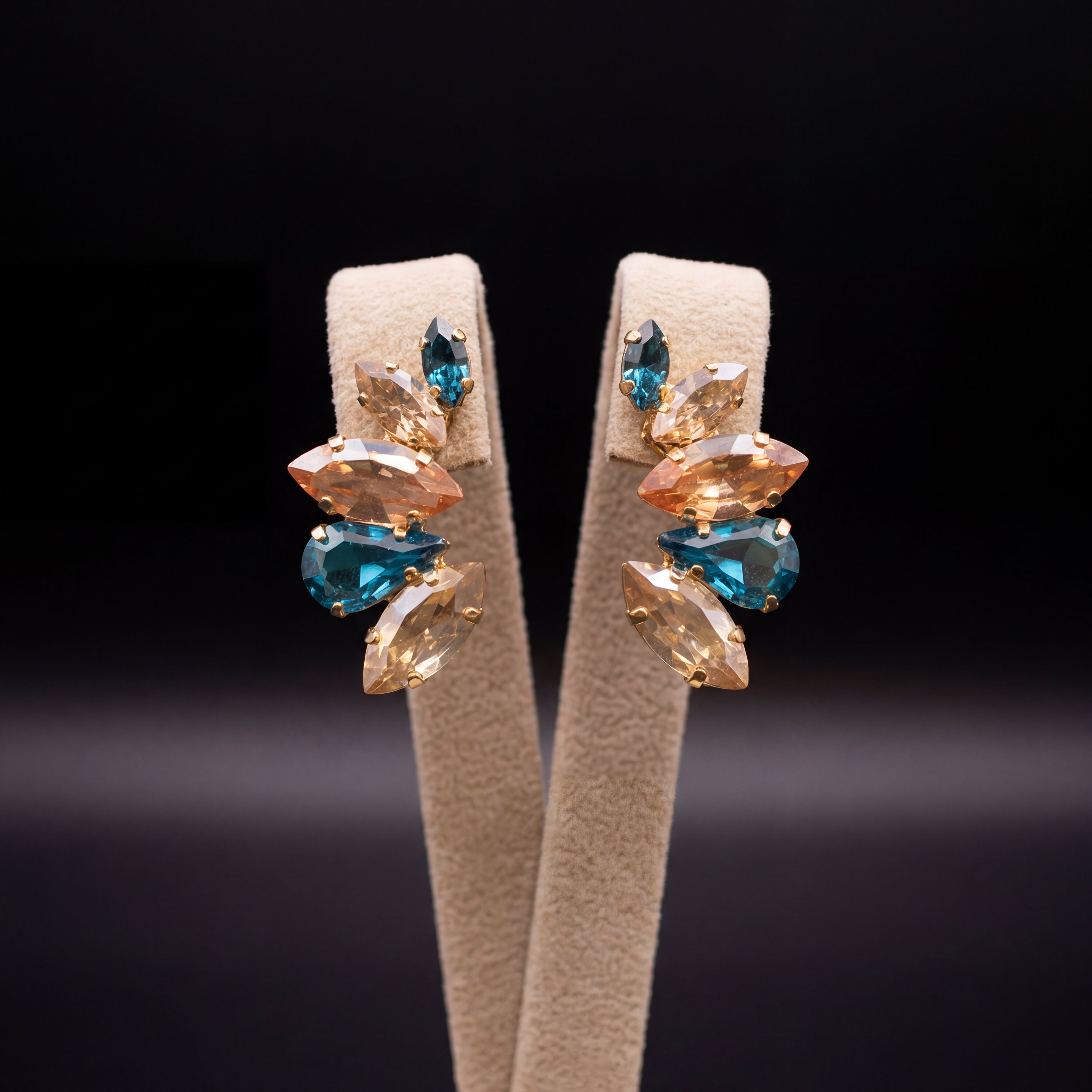Nami orecchini - Oro giallo - Gold Indicolite  pesca
