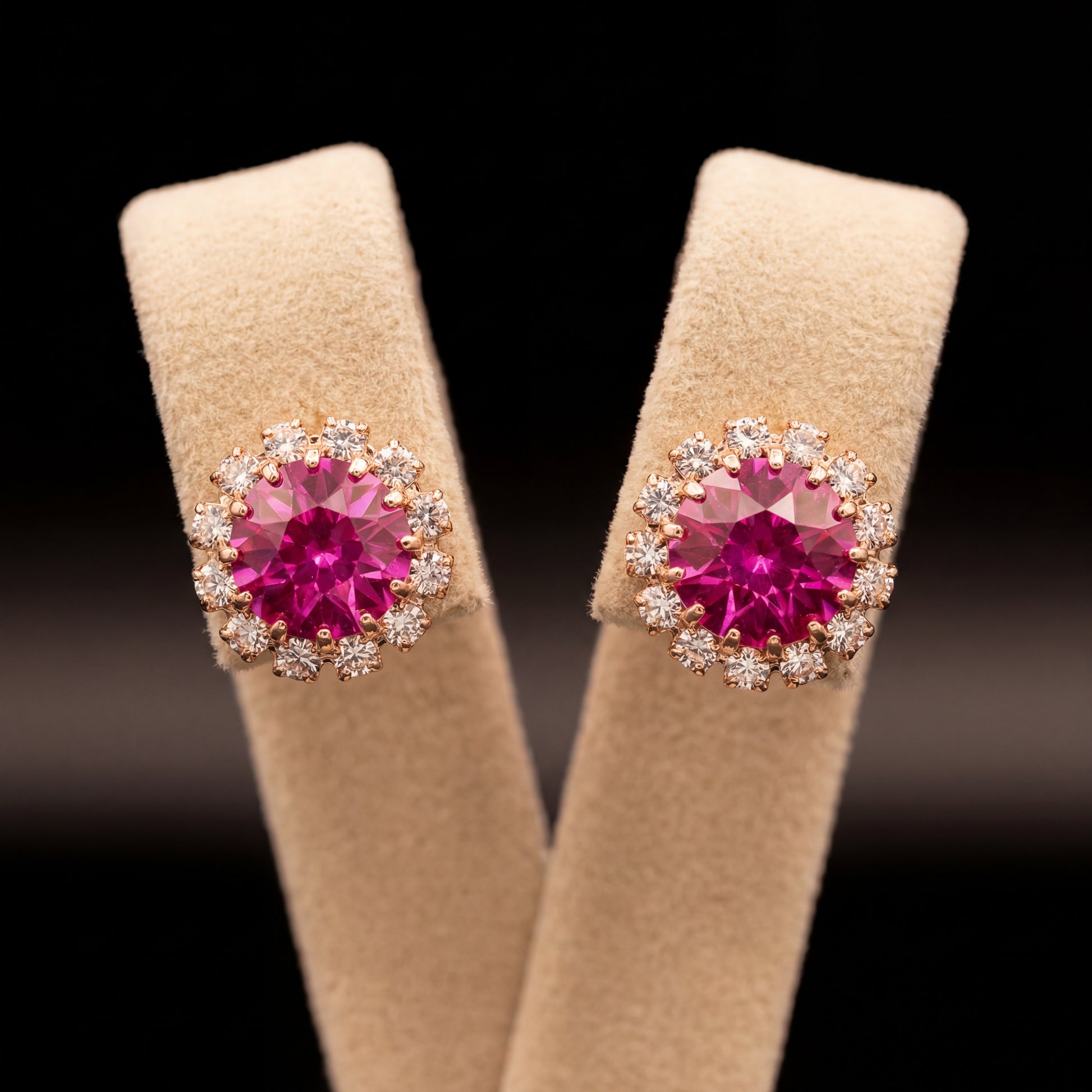 Orecchini corona 39 - Oro Rosa - Corona 39 FUXIA