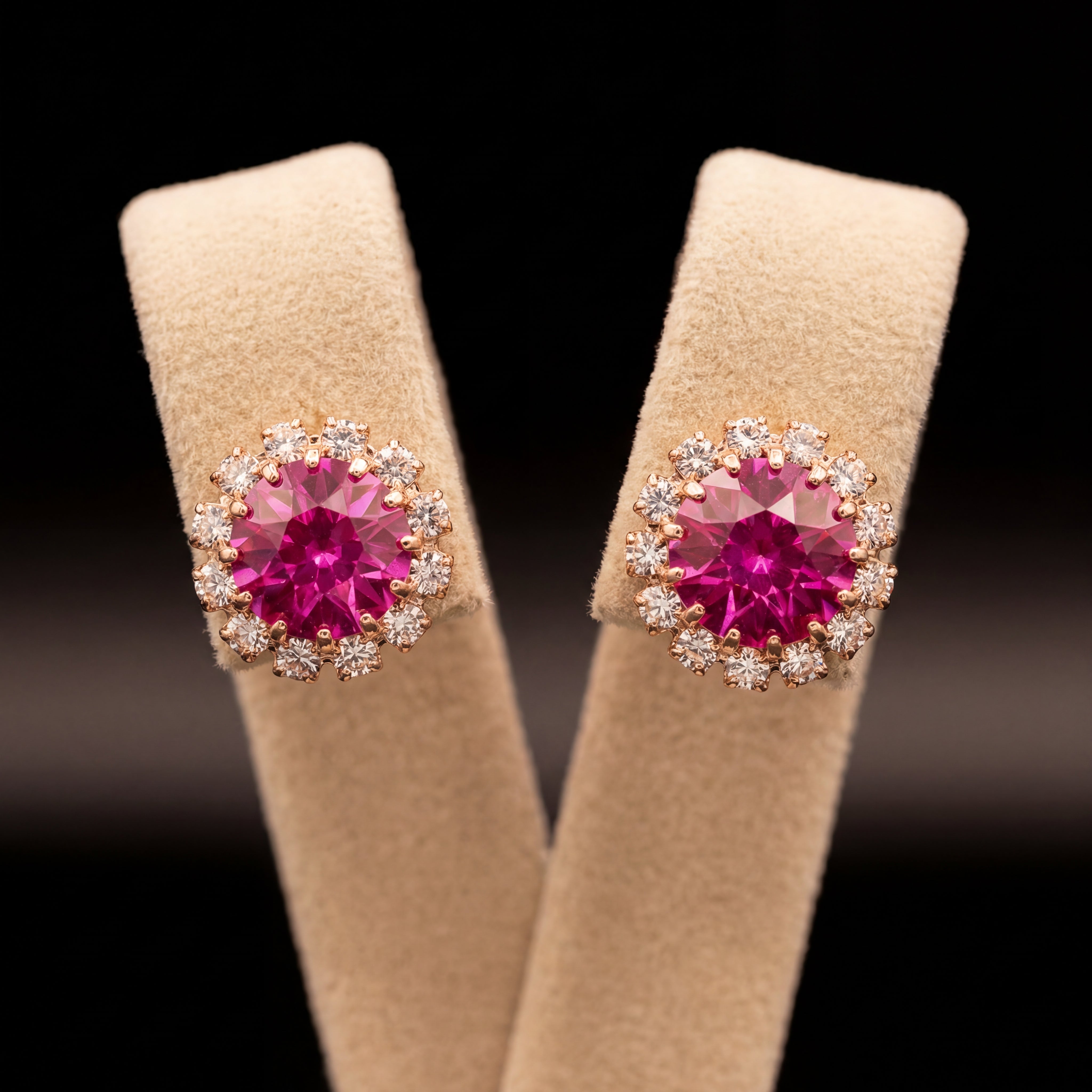 Orecchini corona 39 - Oro Rosa - Corona 39 FUXIA