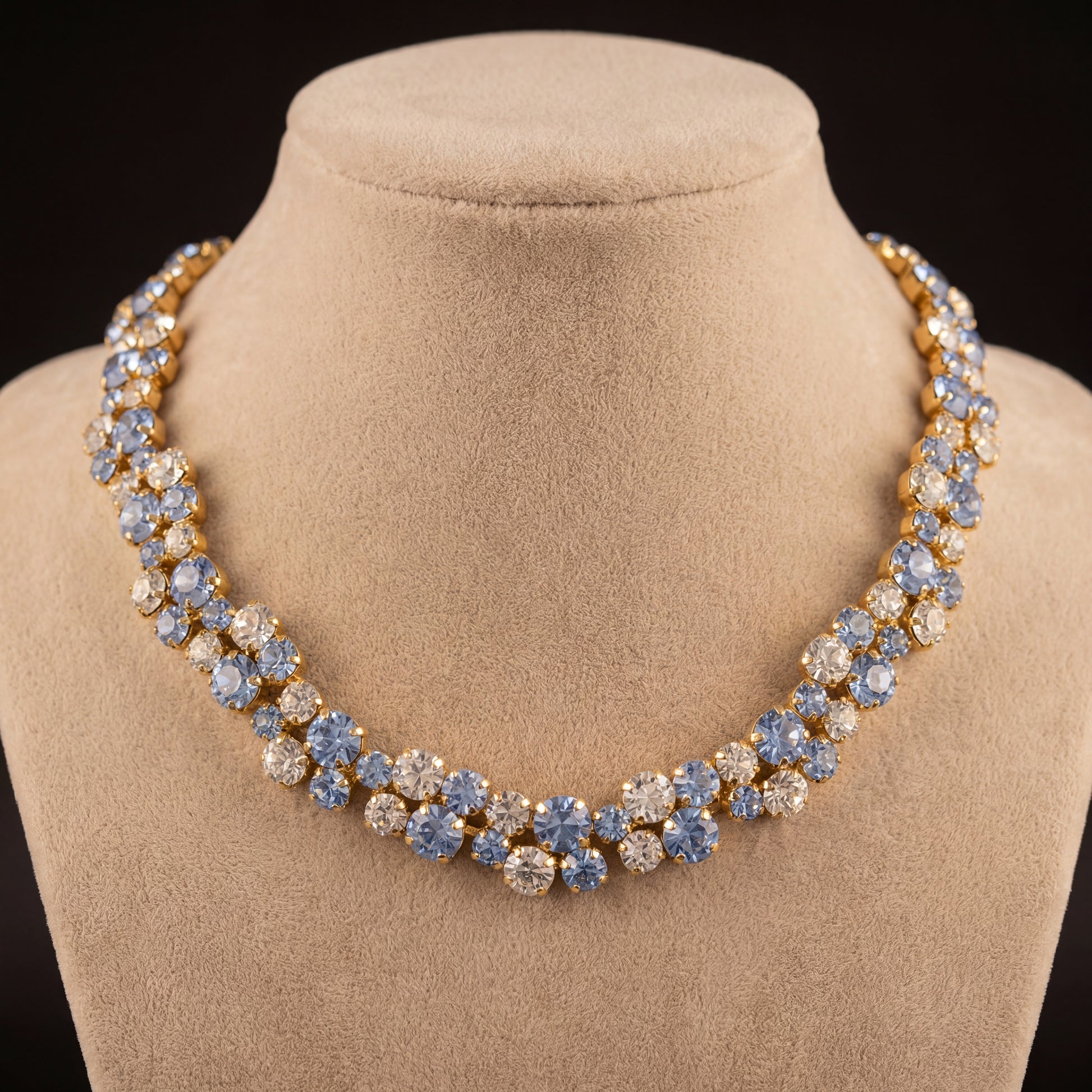 Miwa collana - Oro Giallo - Azzurro Polvere Crystal
