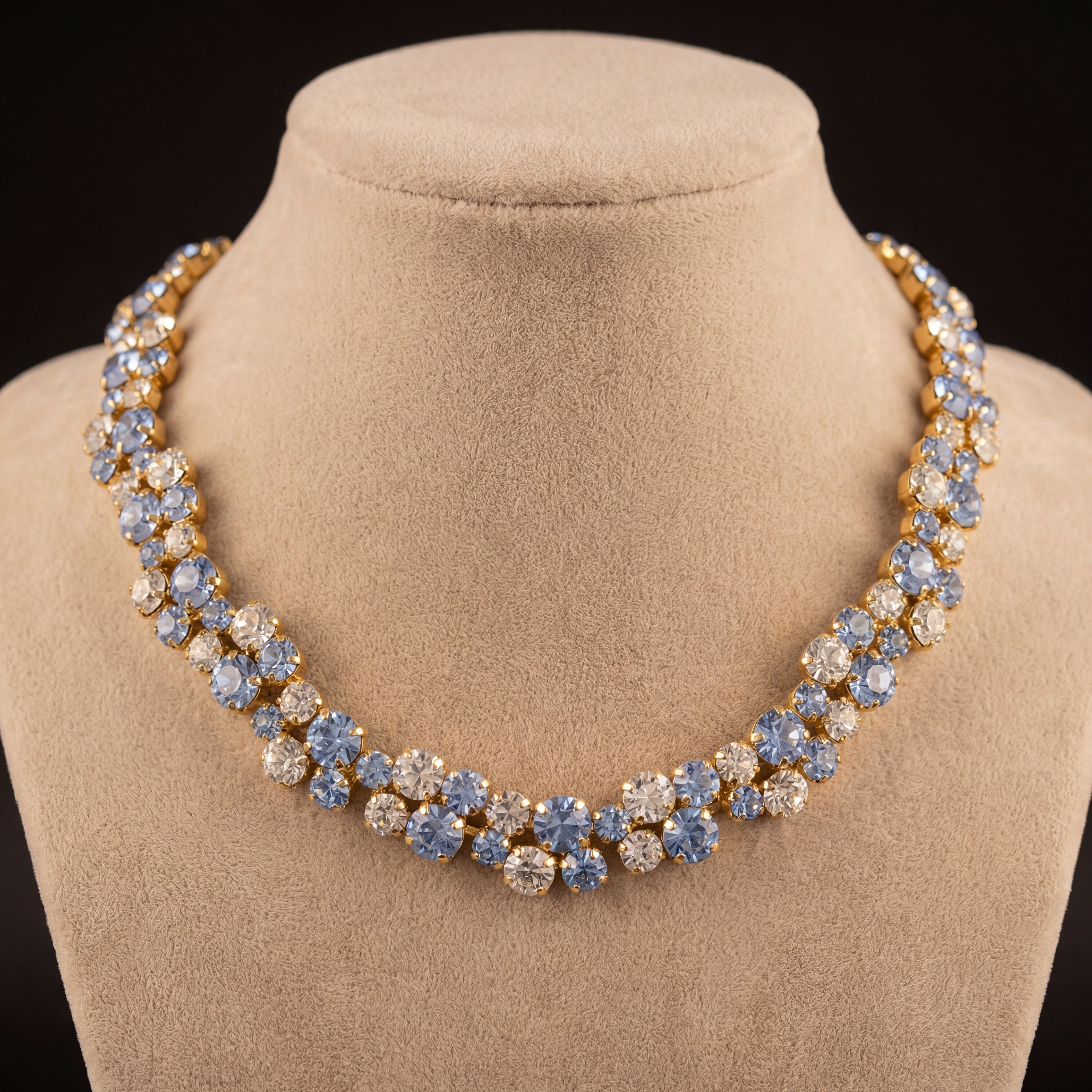 Miwa collana - Oro Giallo - Azzurro Polvere Crystal
