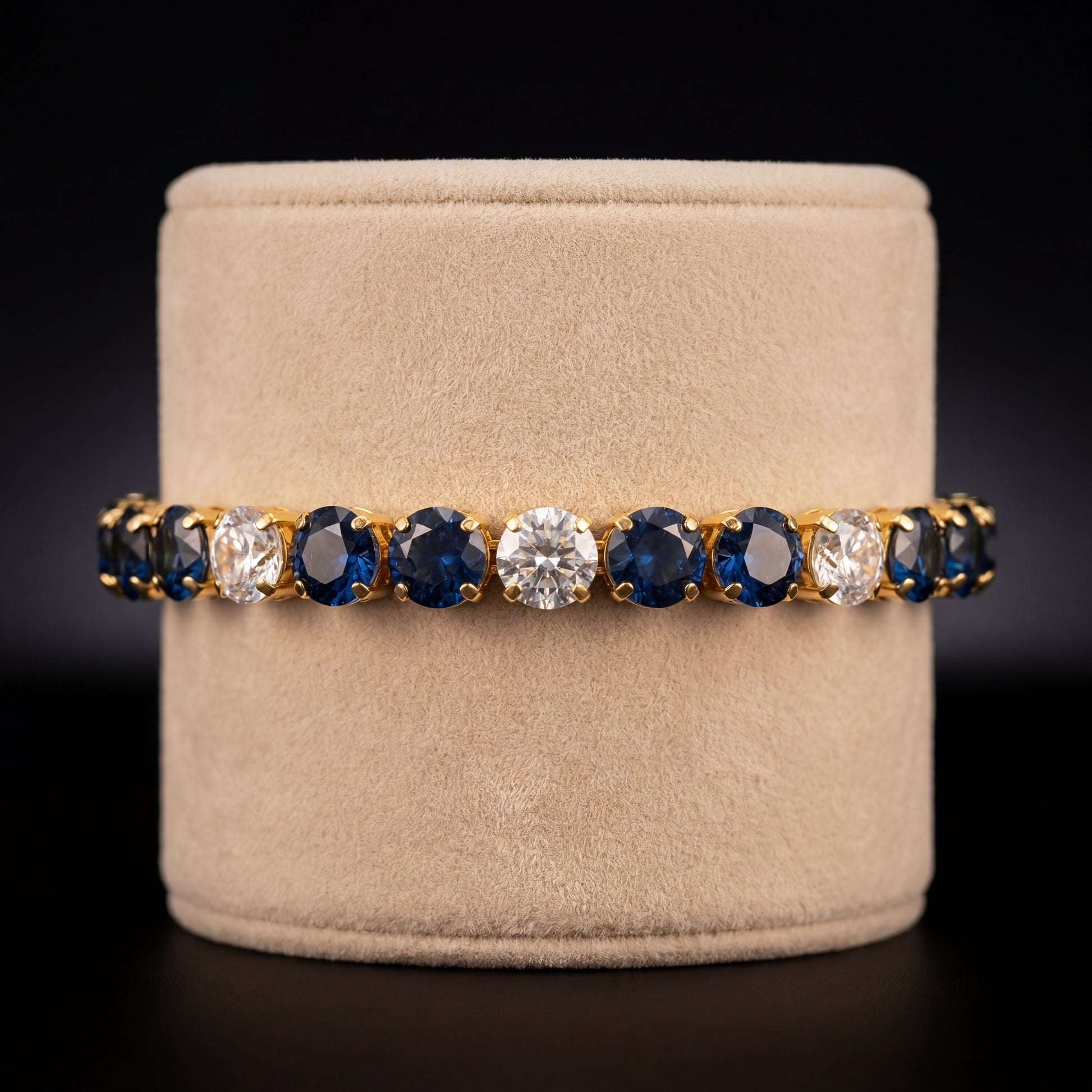 Bracciale Tennis M - Oro Giallo - Blu Montana Crystal Variante 1