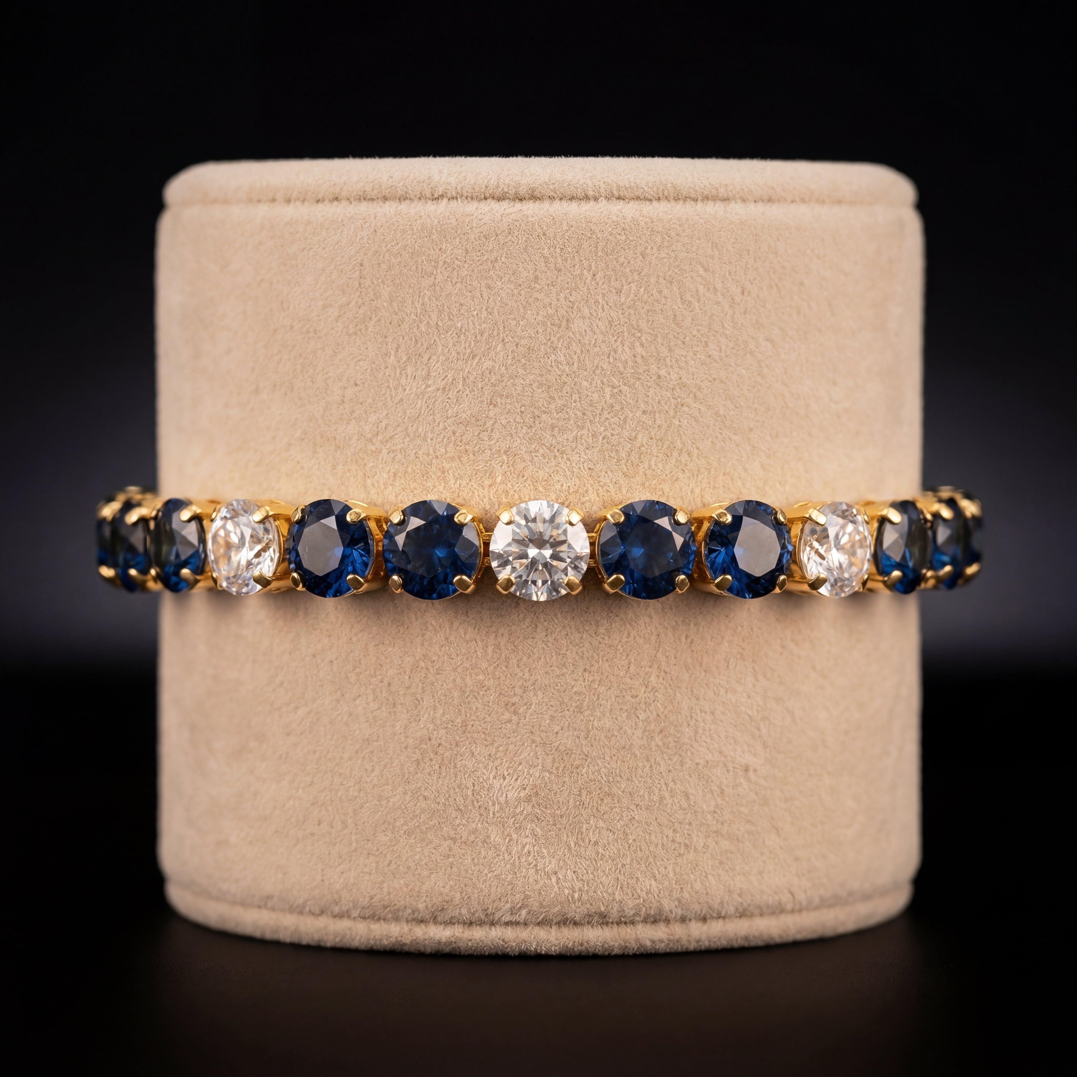 Bracciale Tennis M - Oro Giallo - Blu Montana Crystal Variante 1